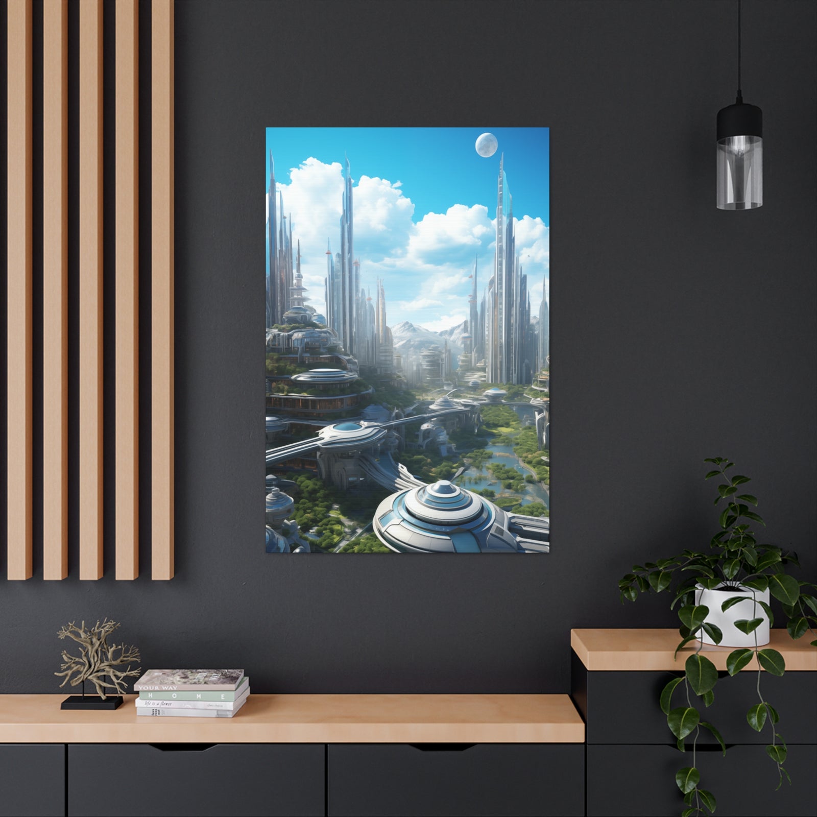 Futuristic Eco City 6 Canvas Wall Art - SynthFrame