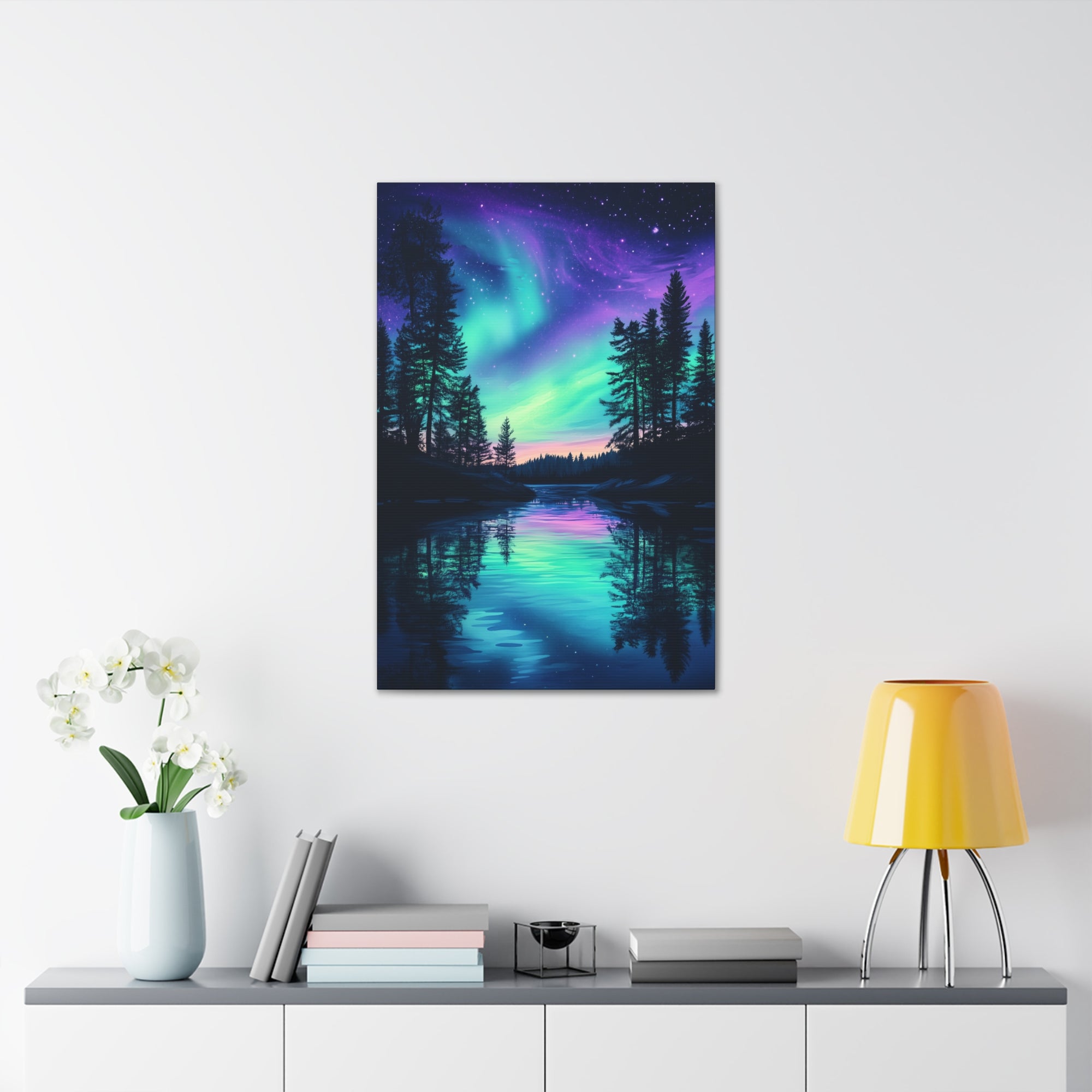 Northern Lights Wonder Canvas Wall Art - SynthFrame