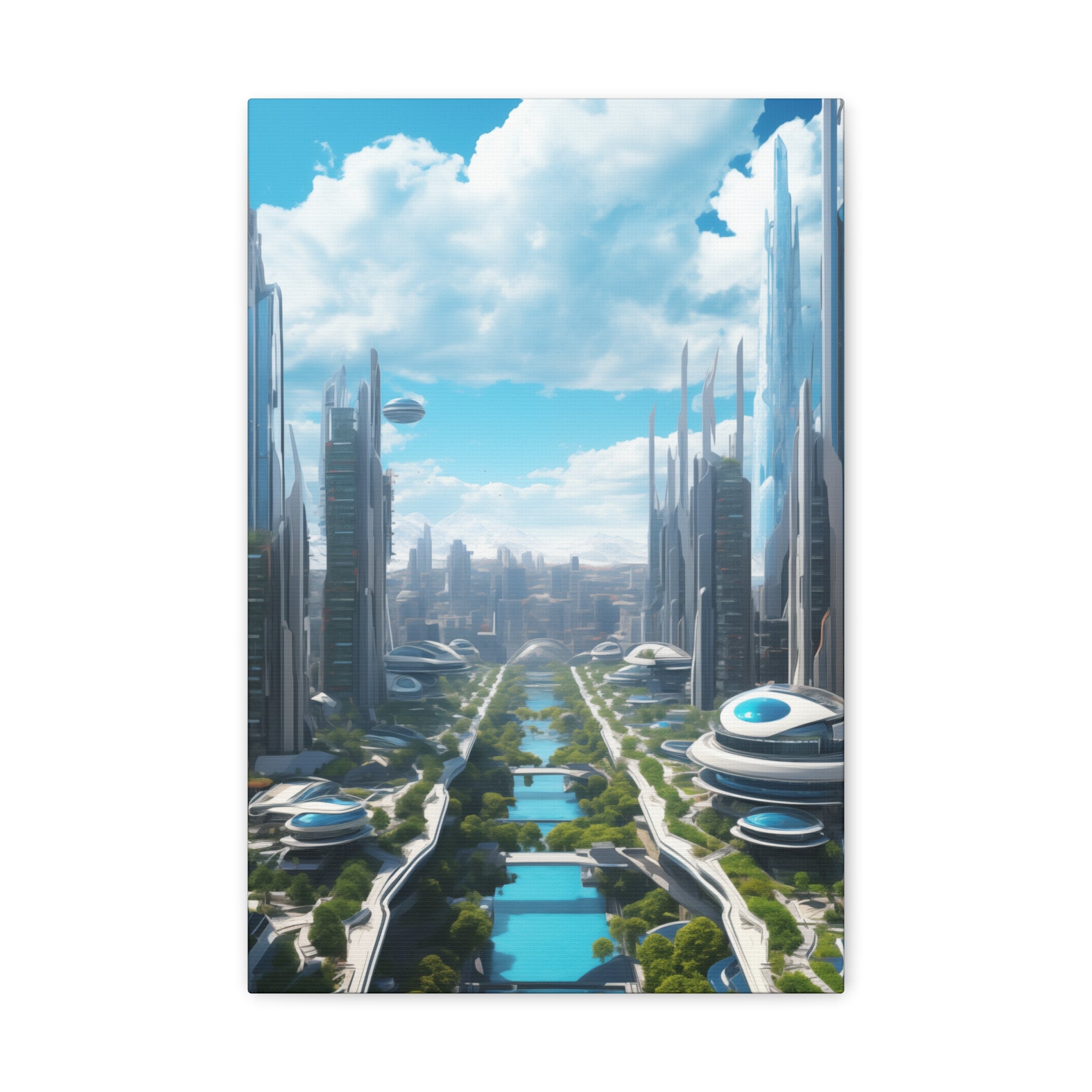 Futuristic Eco City 3 Canvas Wall Art - SynthFrame