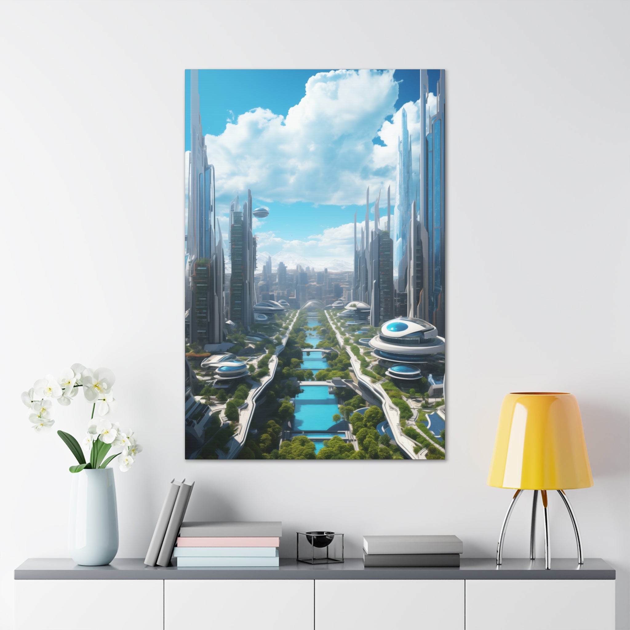 Futuristic Eco City 3 Canvas Wall Art - SynthFrame