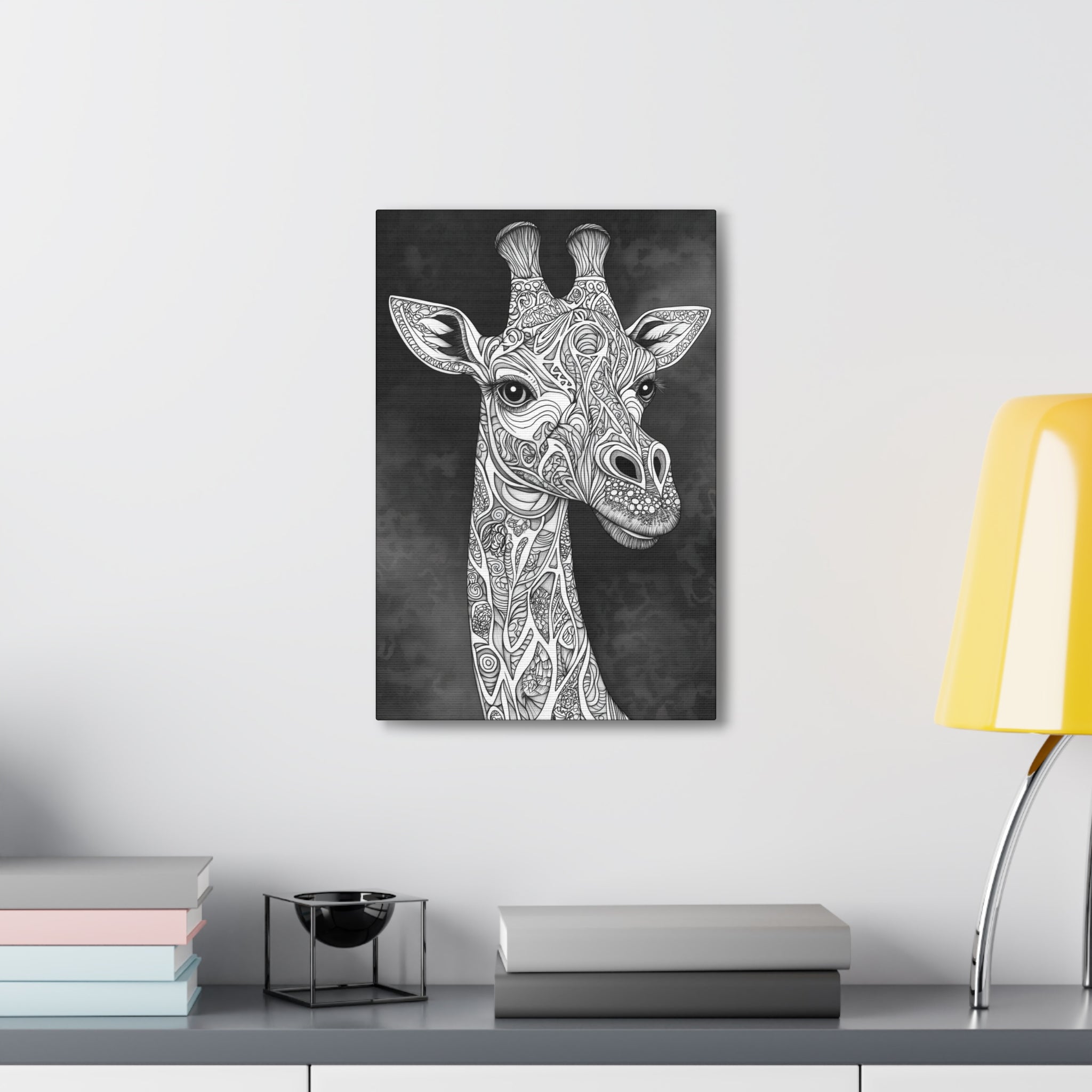 Zentangle Giraffe Canvas Wall Art - SynthFrame