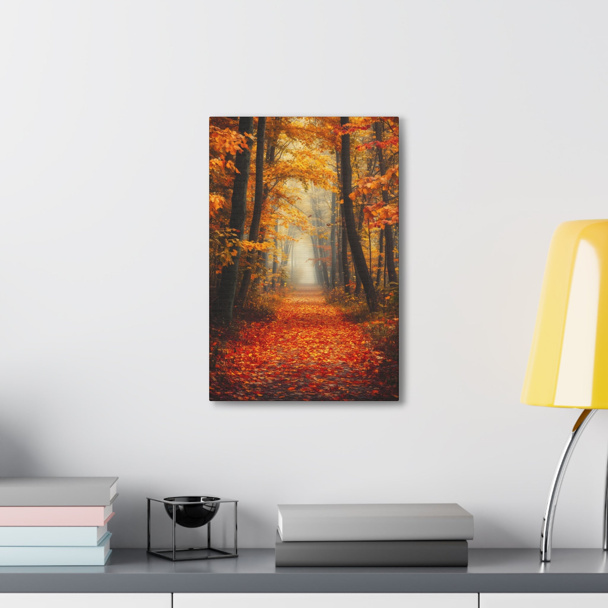 Autumn Forest Path Canvas Wall Art - SynthFrame