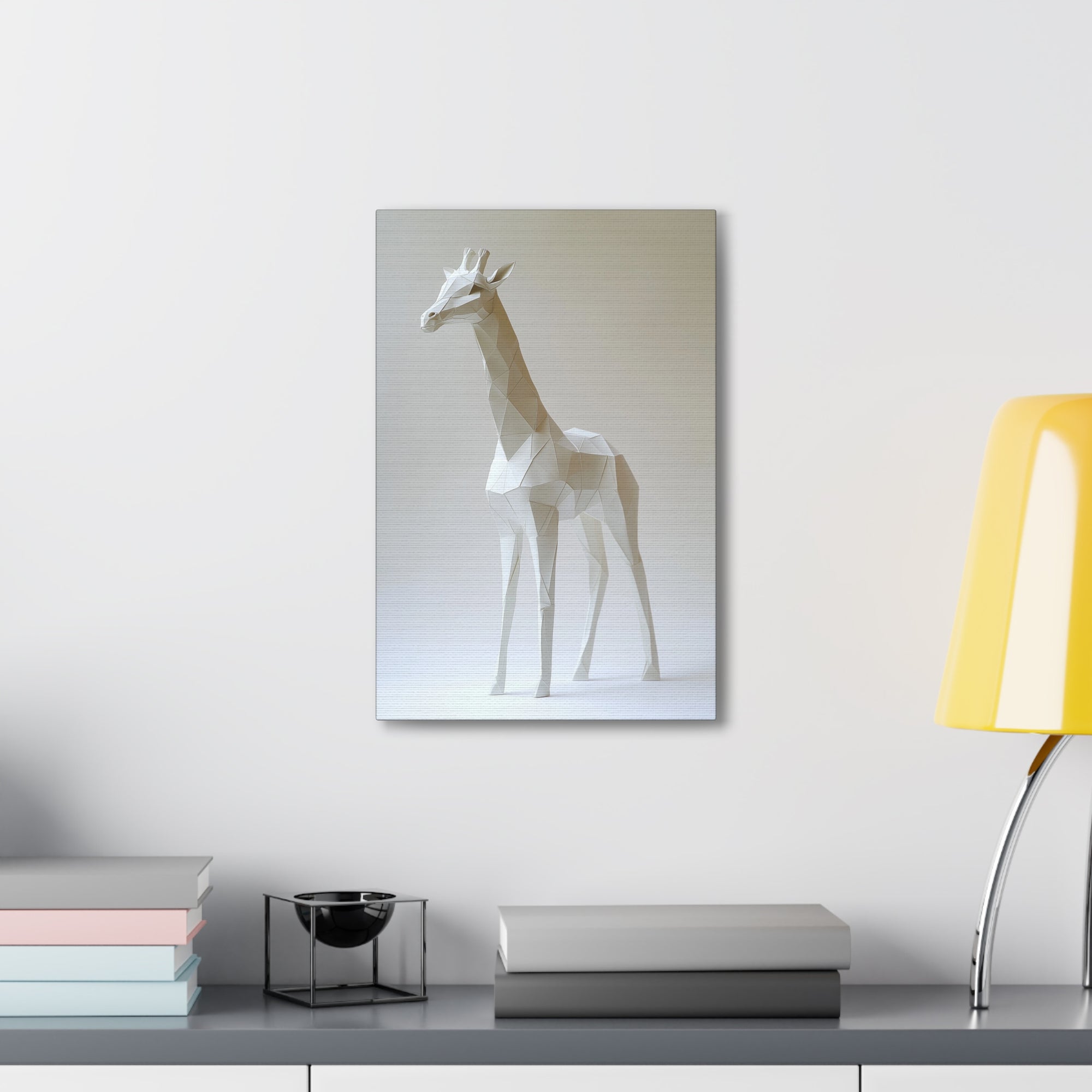 Folded Giraffe Canvas Wall Art - SynthFrame