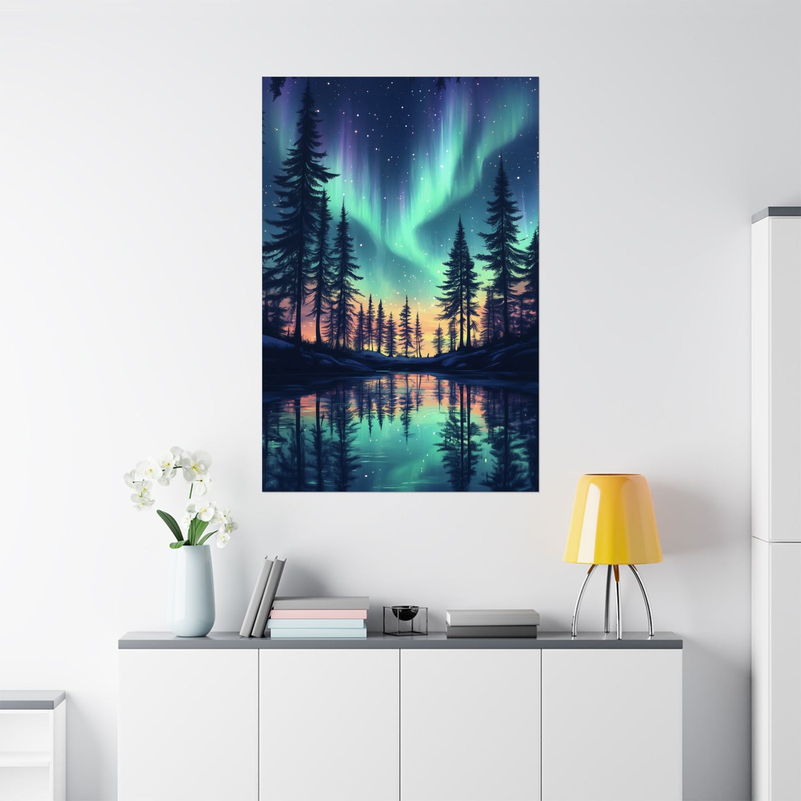 Northern Lights Wonder Poster Wall Art - SynthFrame