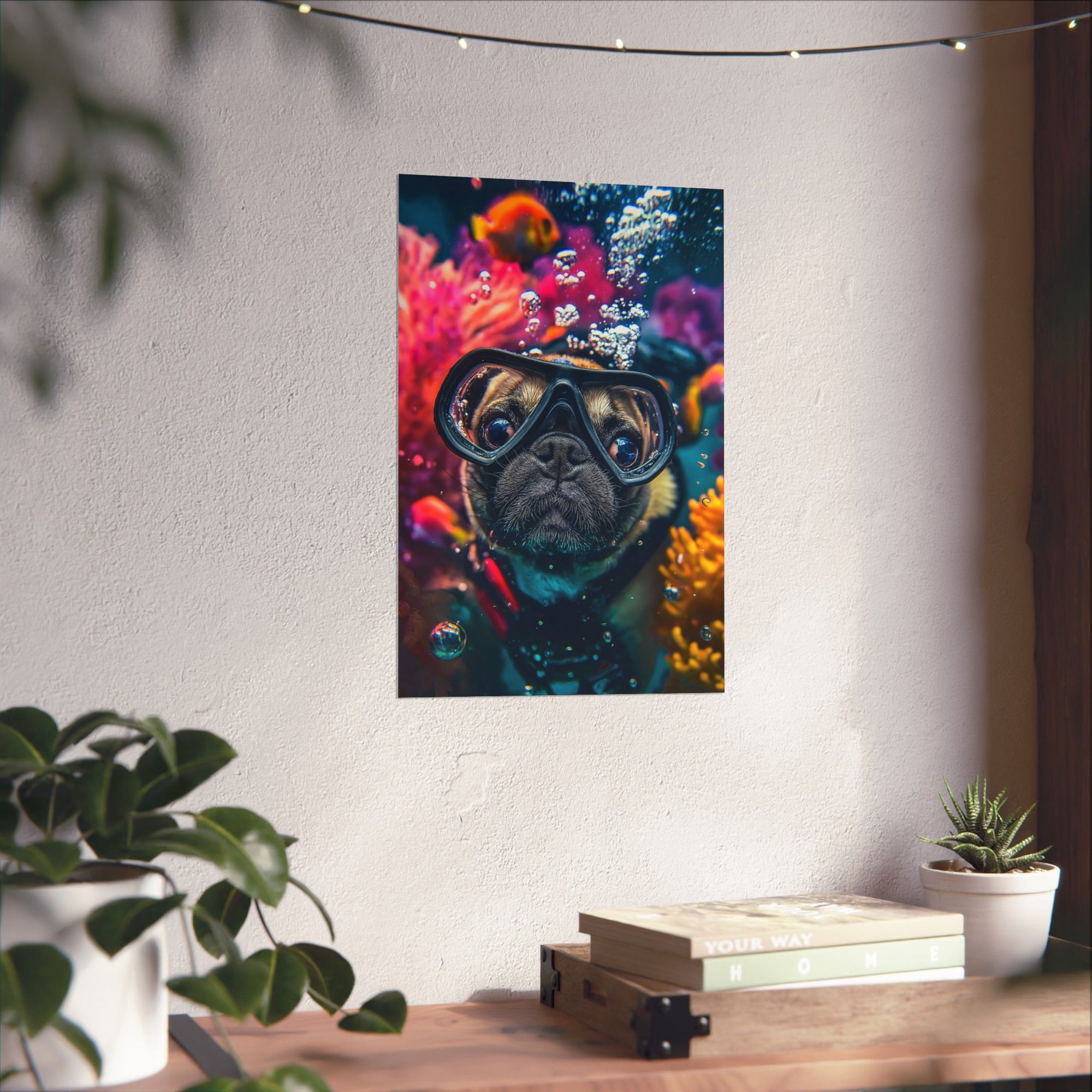 Underwater Pug Poster