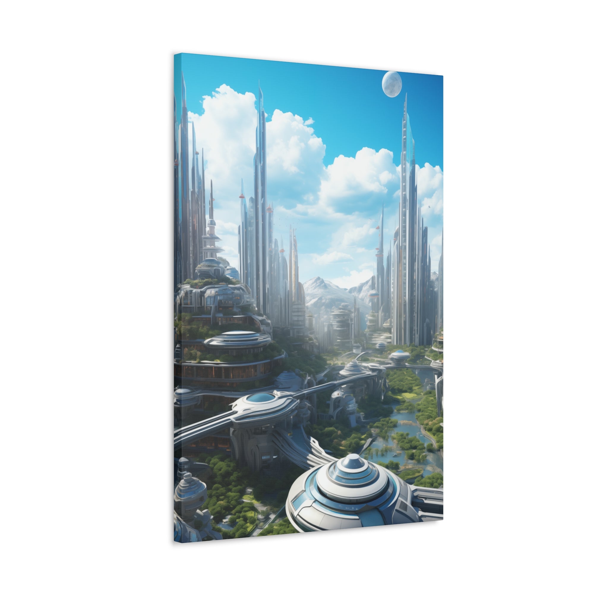 Futuristic Eco City 6 Canvas Wall Art - SynthFrame