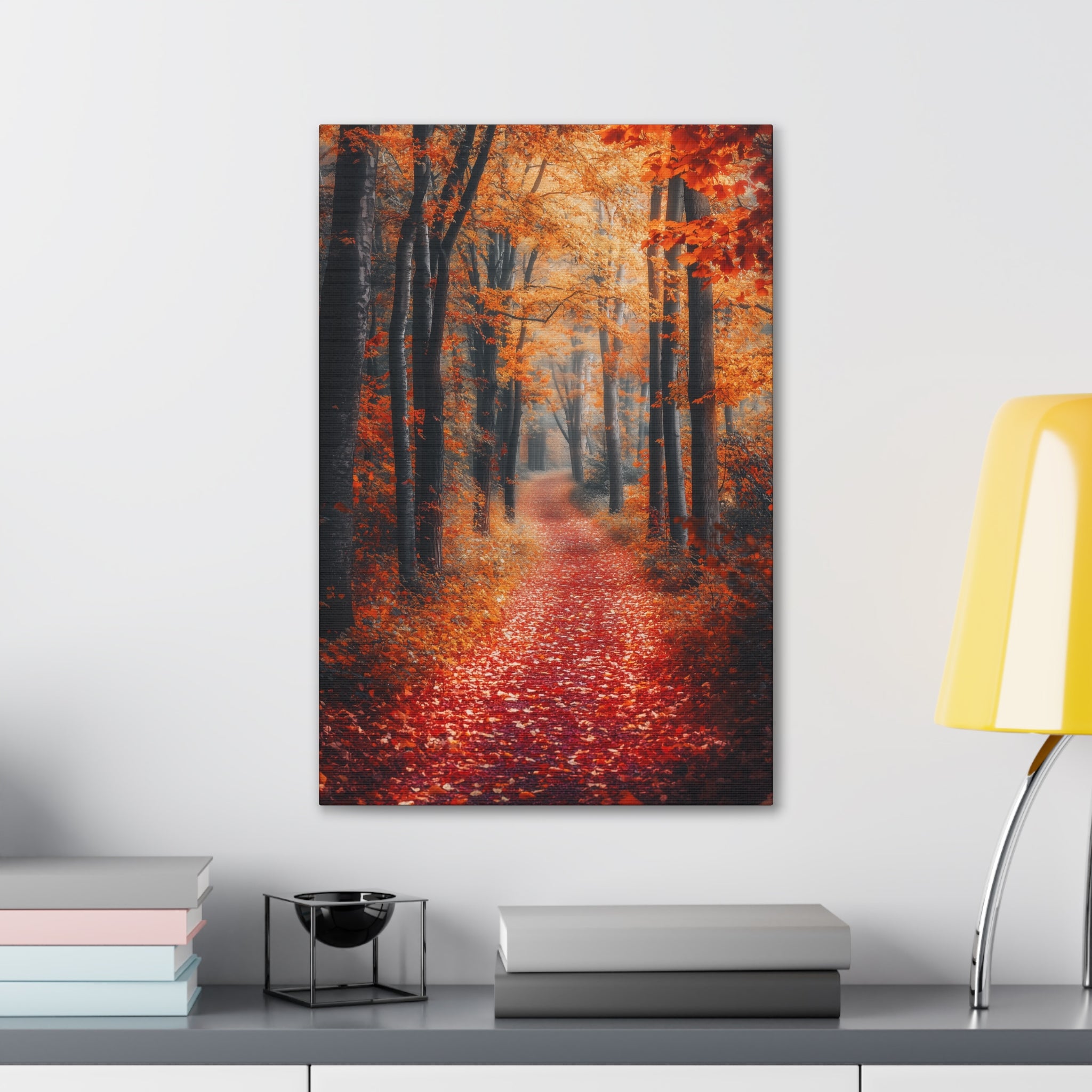 Autumn Forest Path Canvas Wall Art - SynthFrame