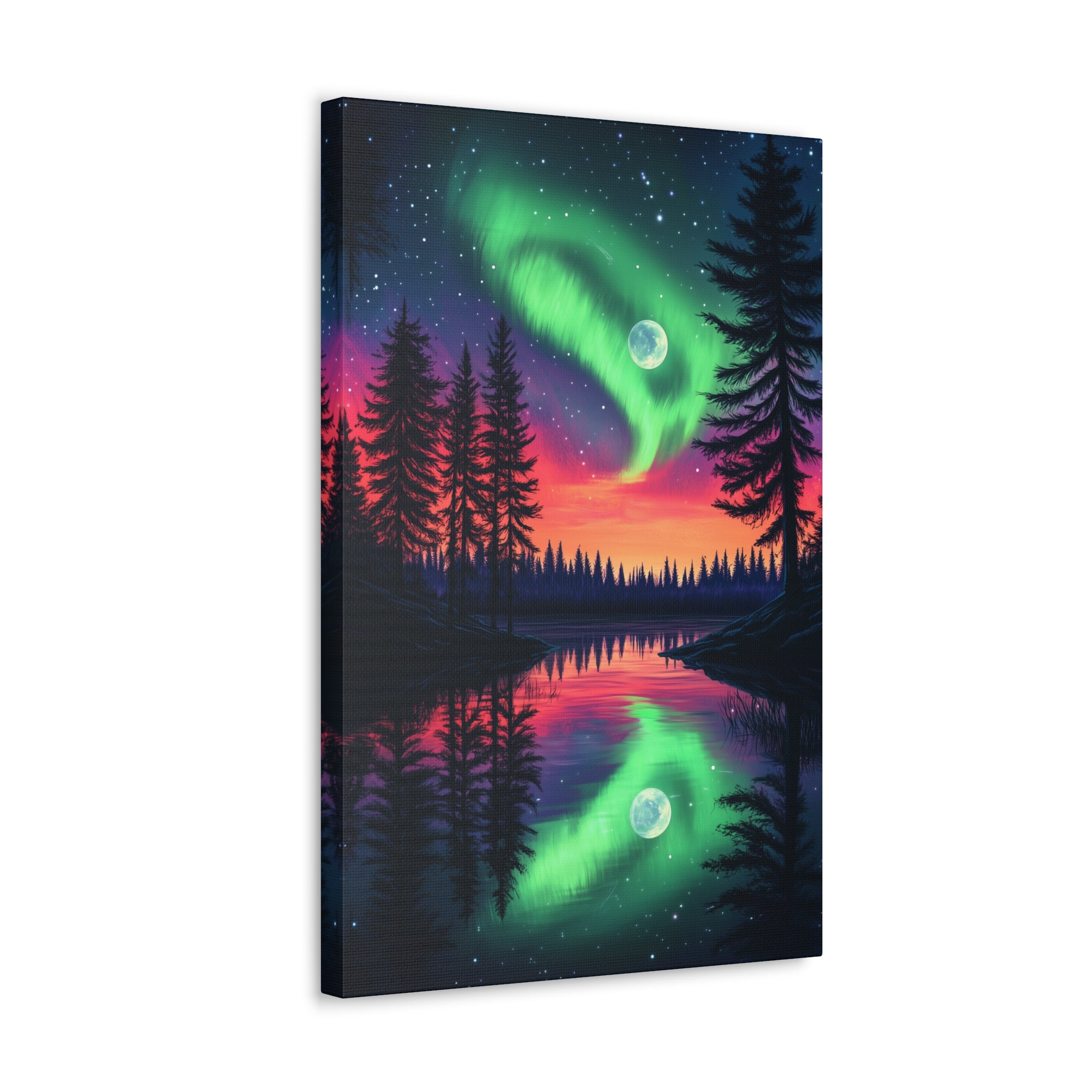 Northern Lights Wonder Canvas Wall Art - SynthFrame