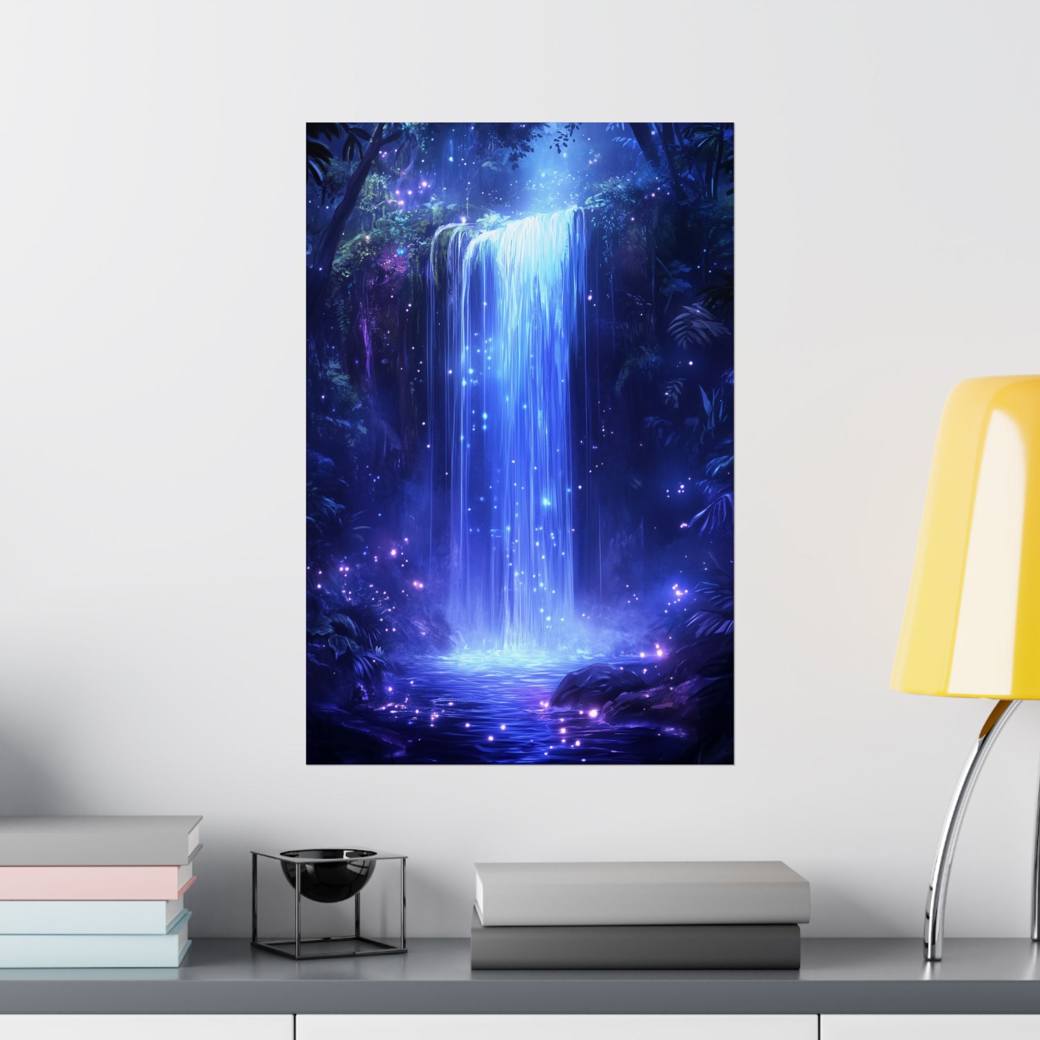 Enchanted Waterfall Oasis Poster Wall Art - SynthFrame