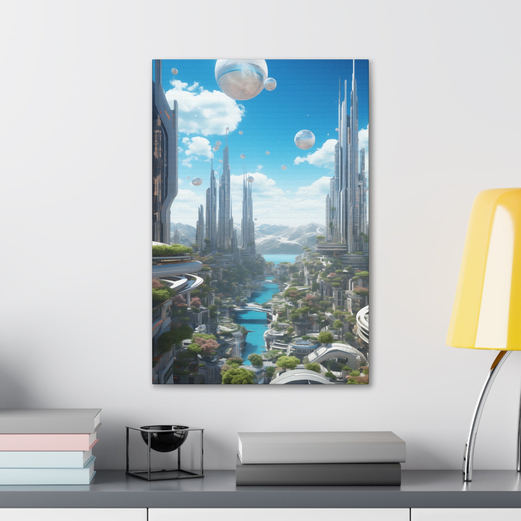 Futuristic Eco City 5 Canvas Wall Art - SynthFrame