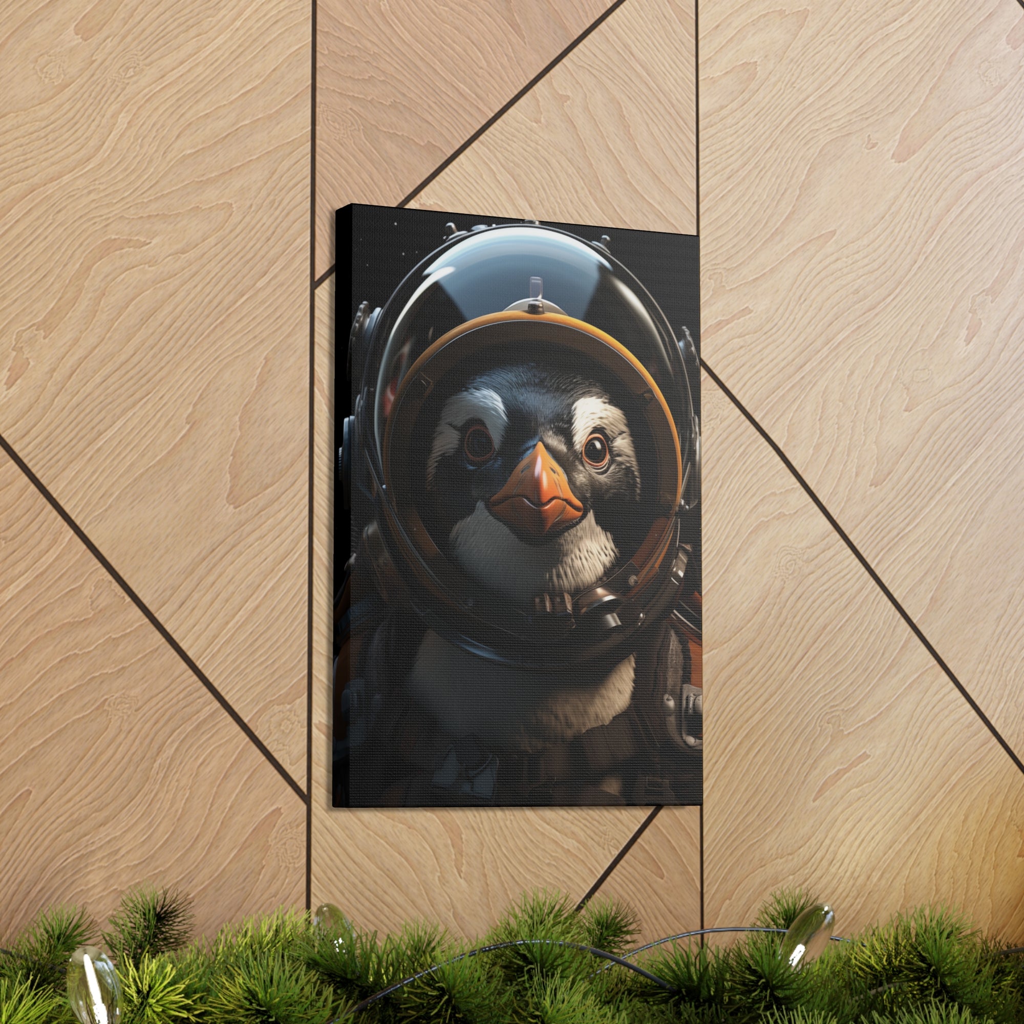 AstroPenguin 1 Canvas Wall Art - SynthFrame