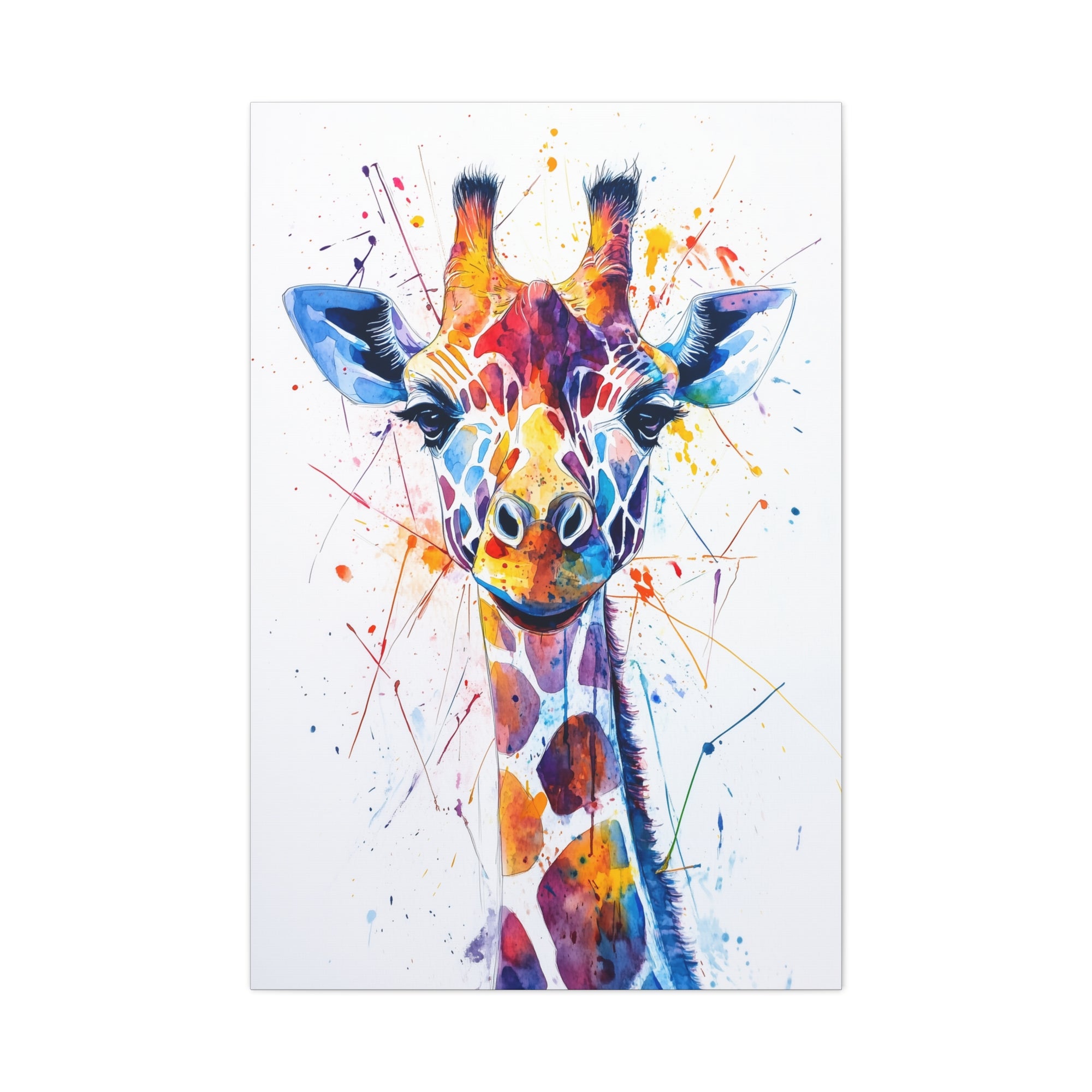 Watercolor Giraffe Canvas Wall Art - SynthFrame