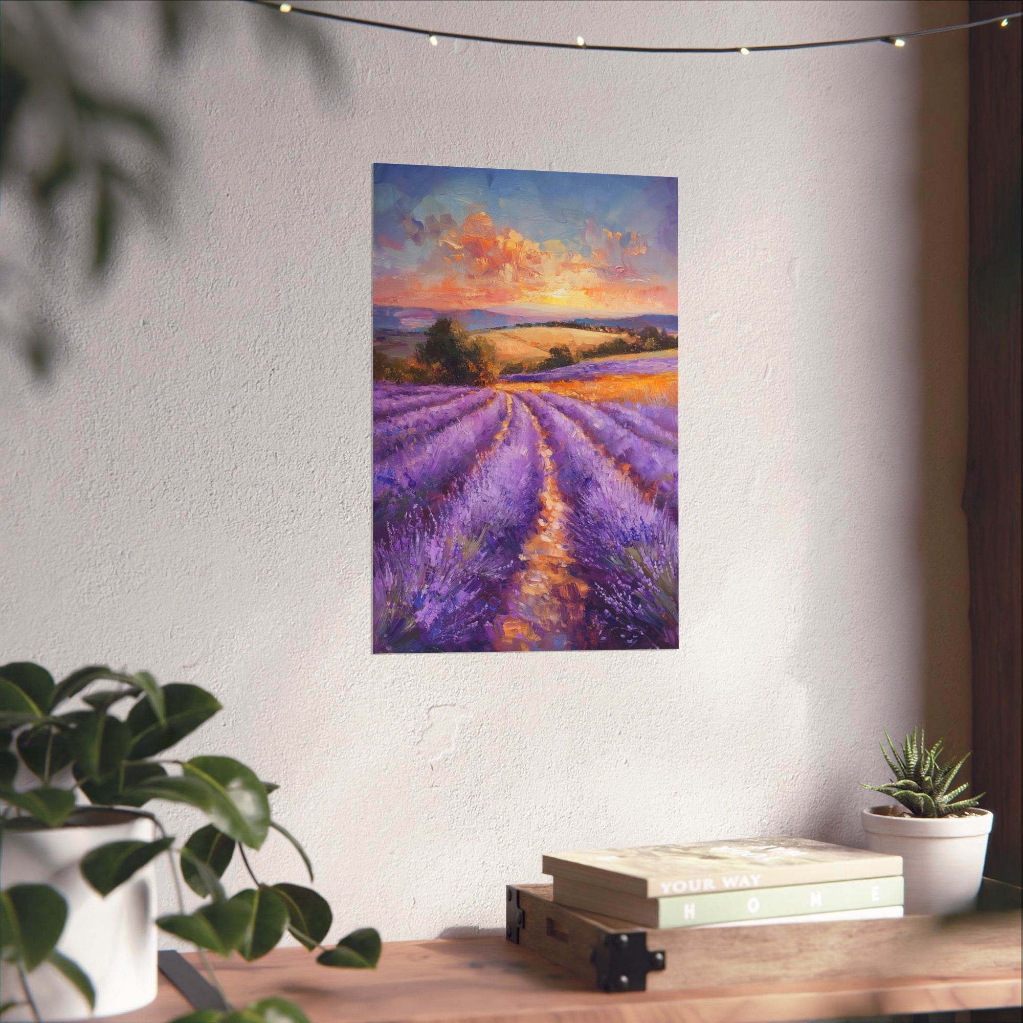 Impressionist Lavender Fields Poster Wall Art - SynthFrame