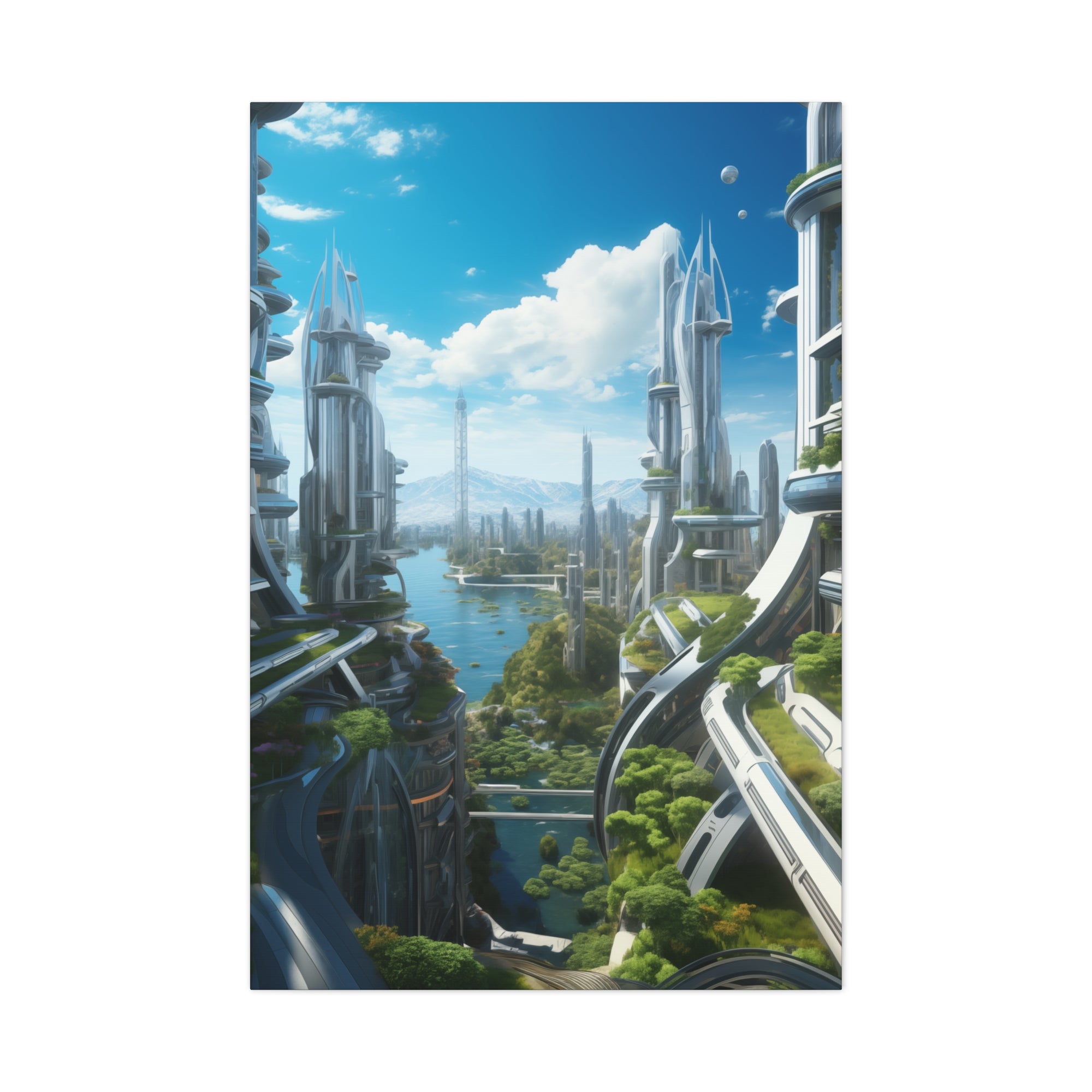 Futuristic Eco City 9 Canvas Wall Art - SynthFrame