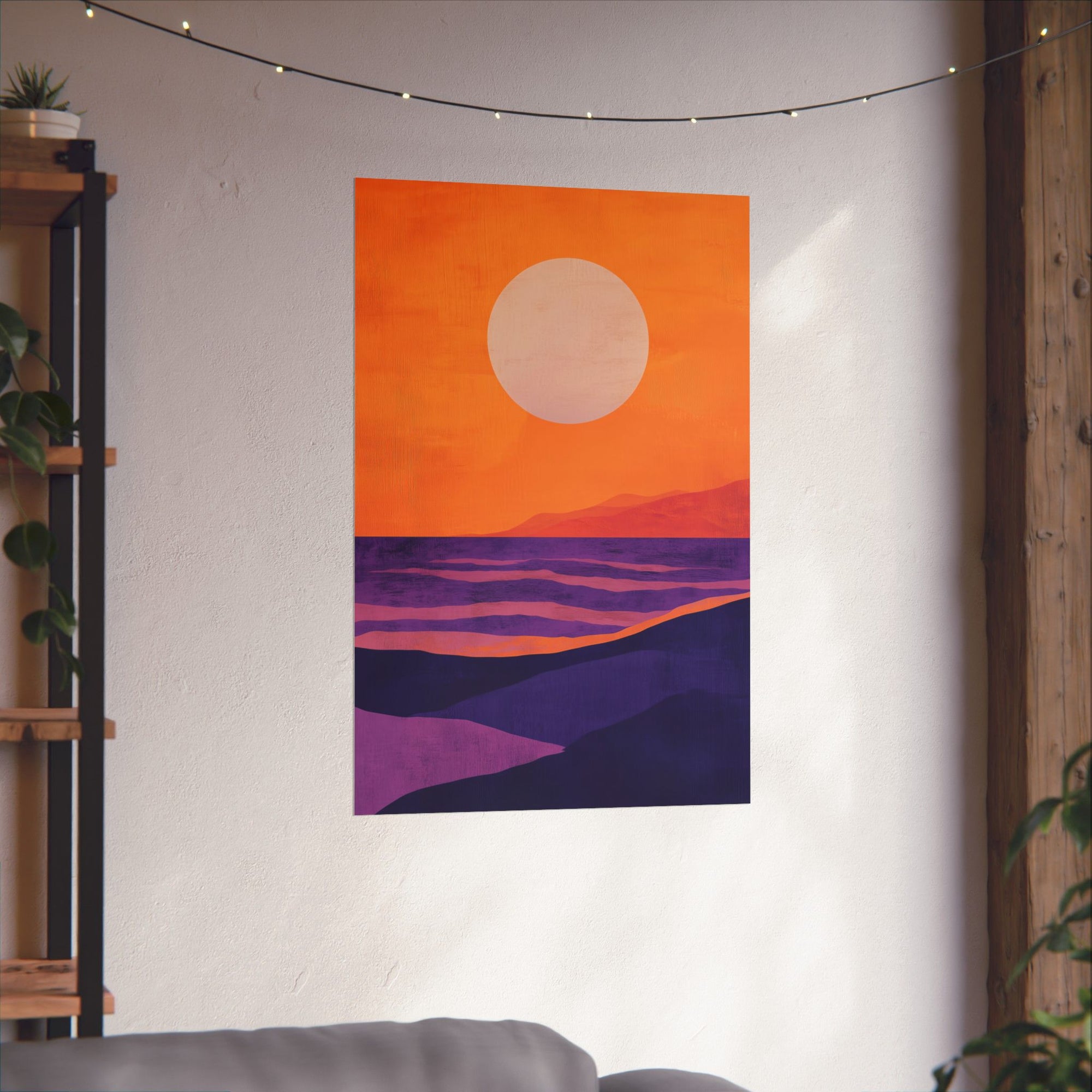 Abstract Coastal Sunset Poster Wall Art - SynthFrame