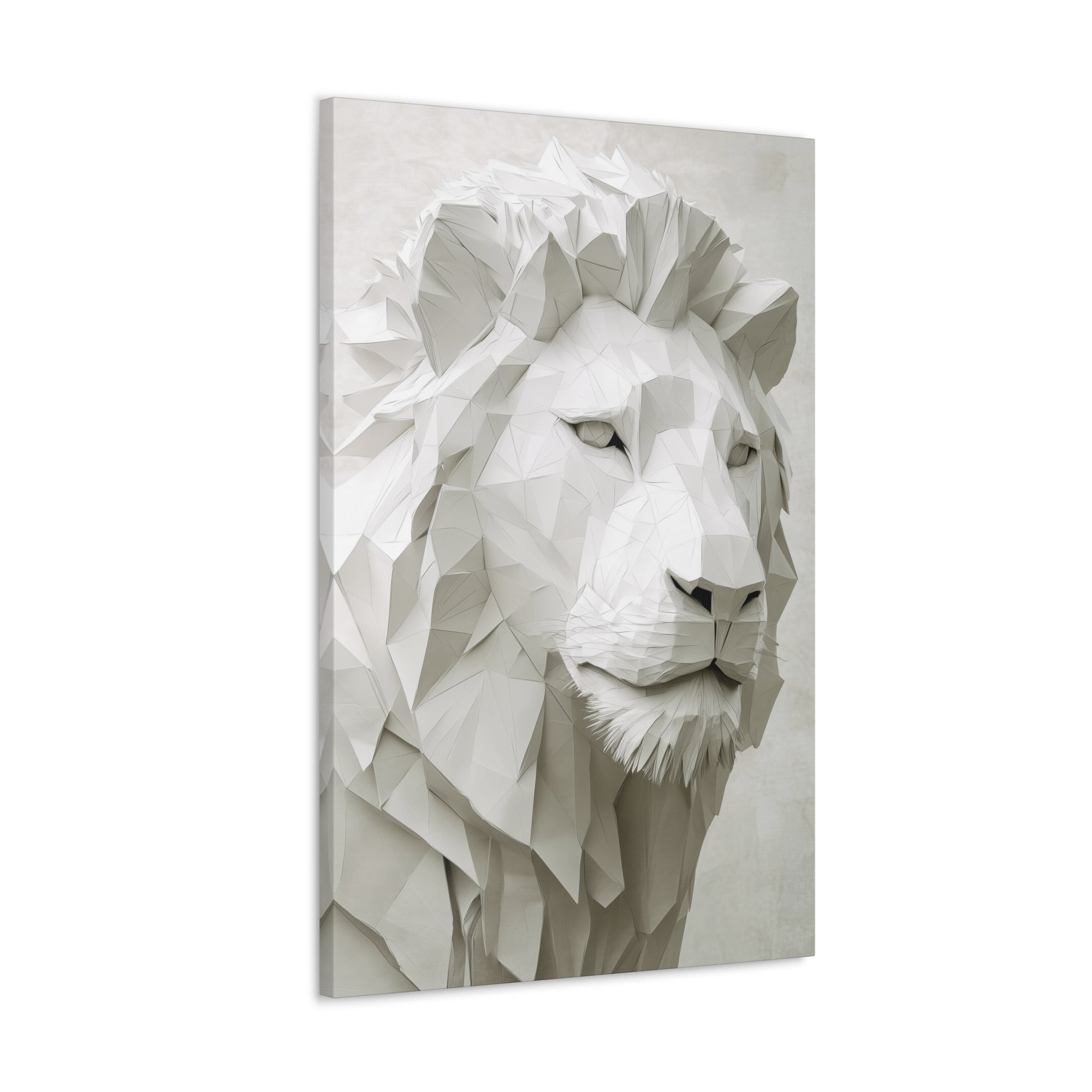 Folded Lion Canvas Wall Art - SynthFrame