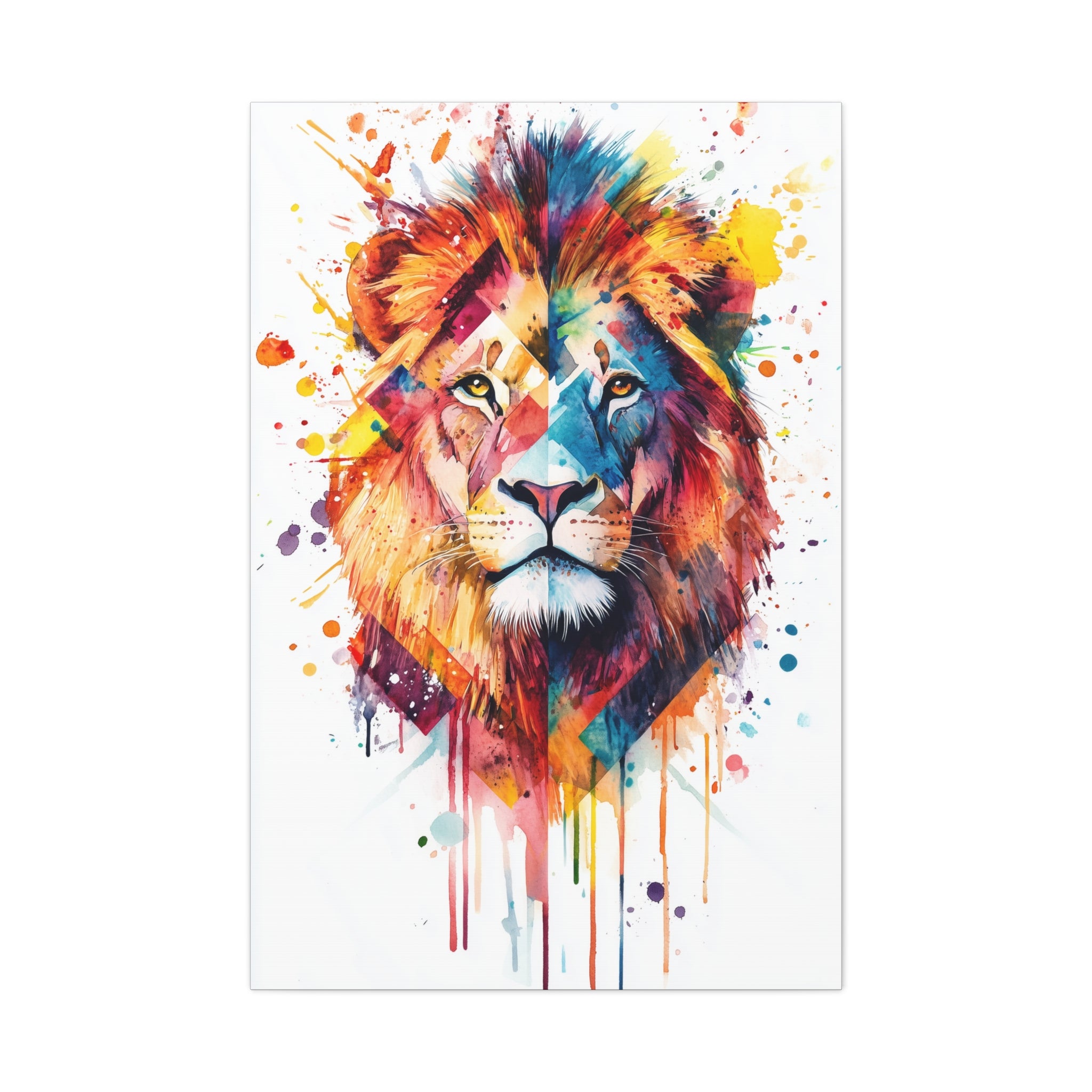 Watercolor Lion Canvas Wall Art - SynthFrame