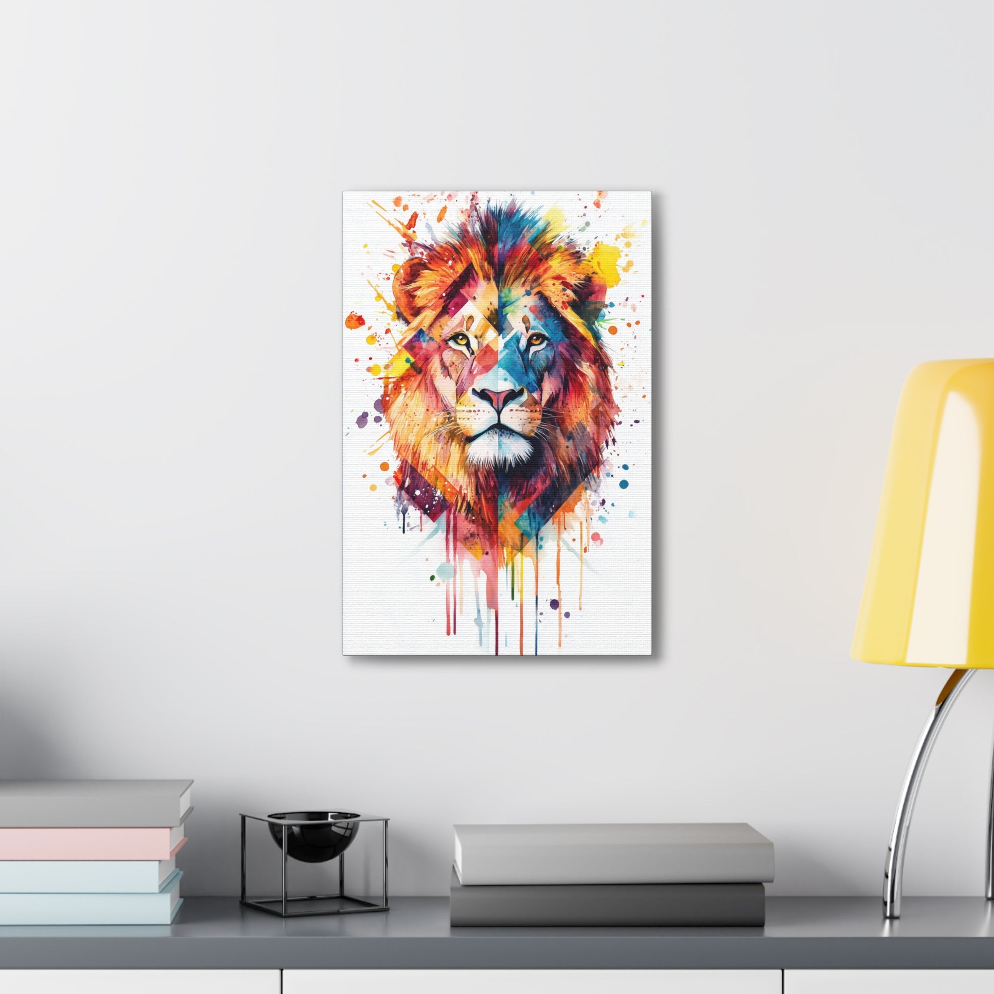 Watercolor Lion Canvas Wall Art - SynthFrame