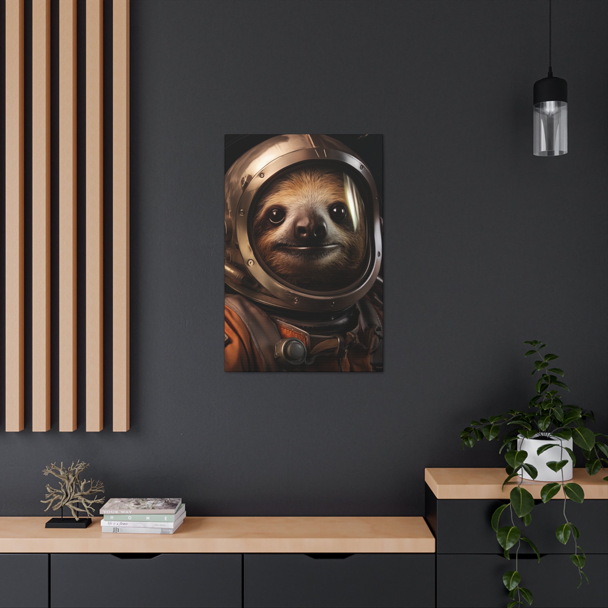 AstroSloth 2 Canvas Wall Art - SynthFrame