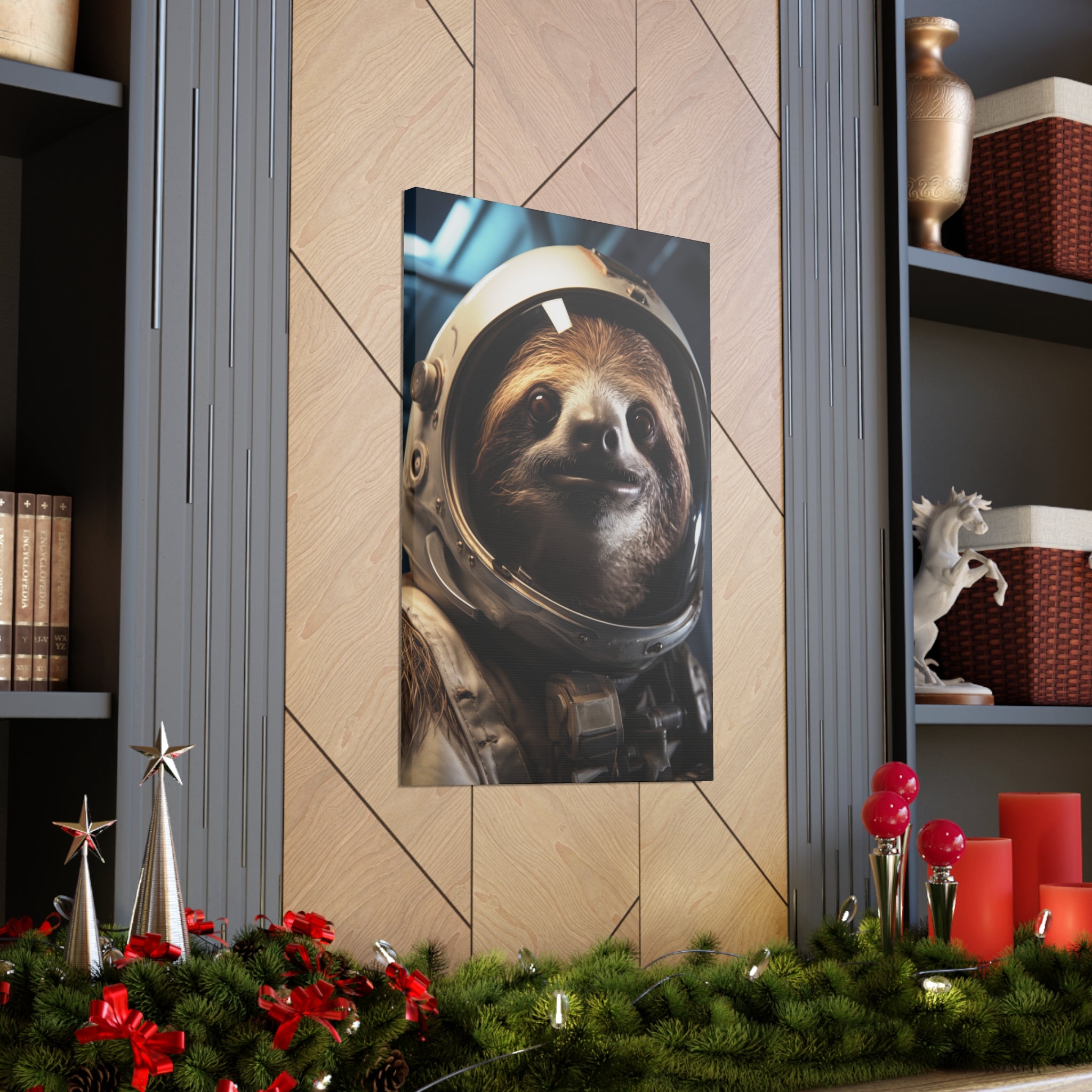 AstroSloth 1 Canvas Wall Art - SynthFrame