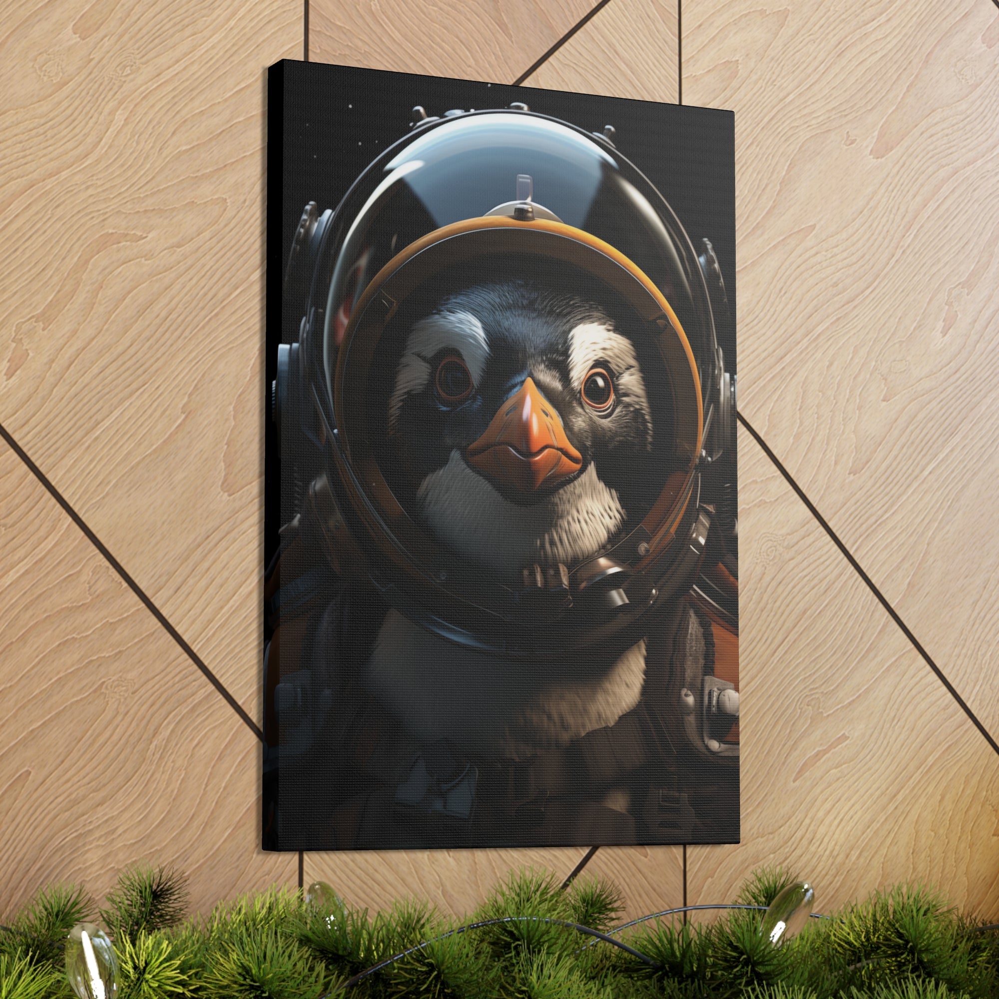 AstroPenguin 1 Canvas Wall Art - SynthFrame