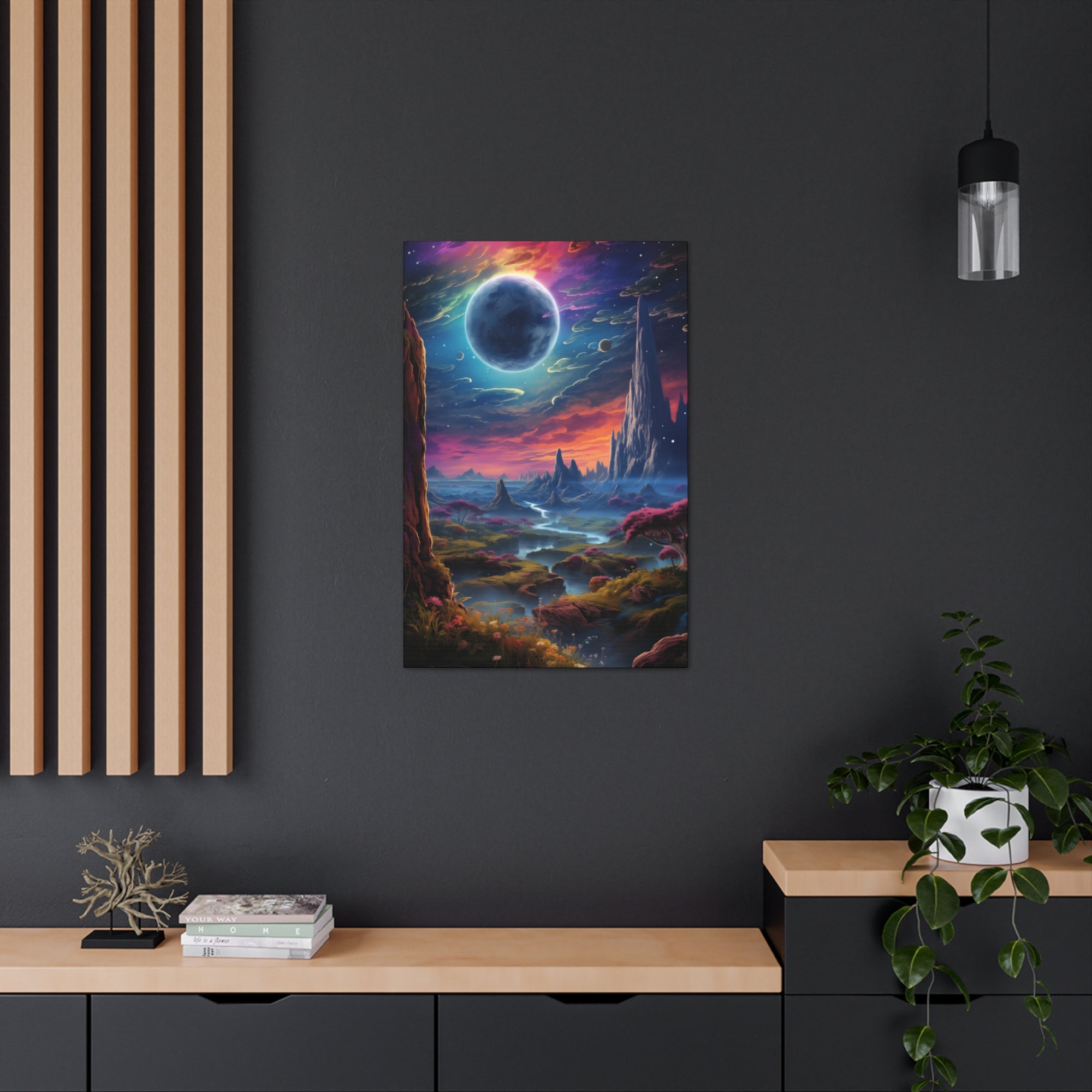 Vibrant Alien Planet 3 Canvas Wall Art - SynthFrame