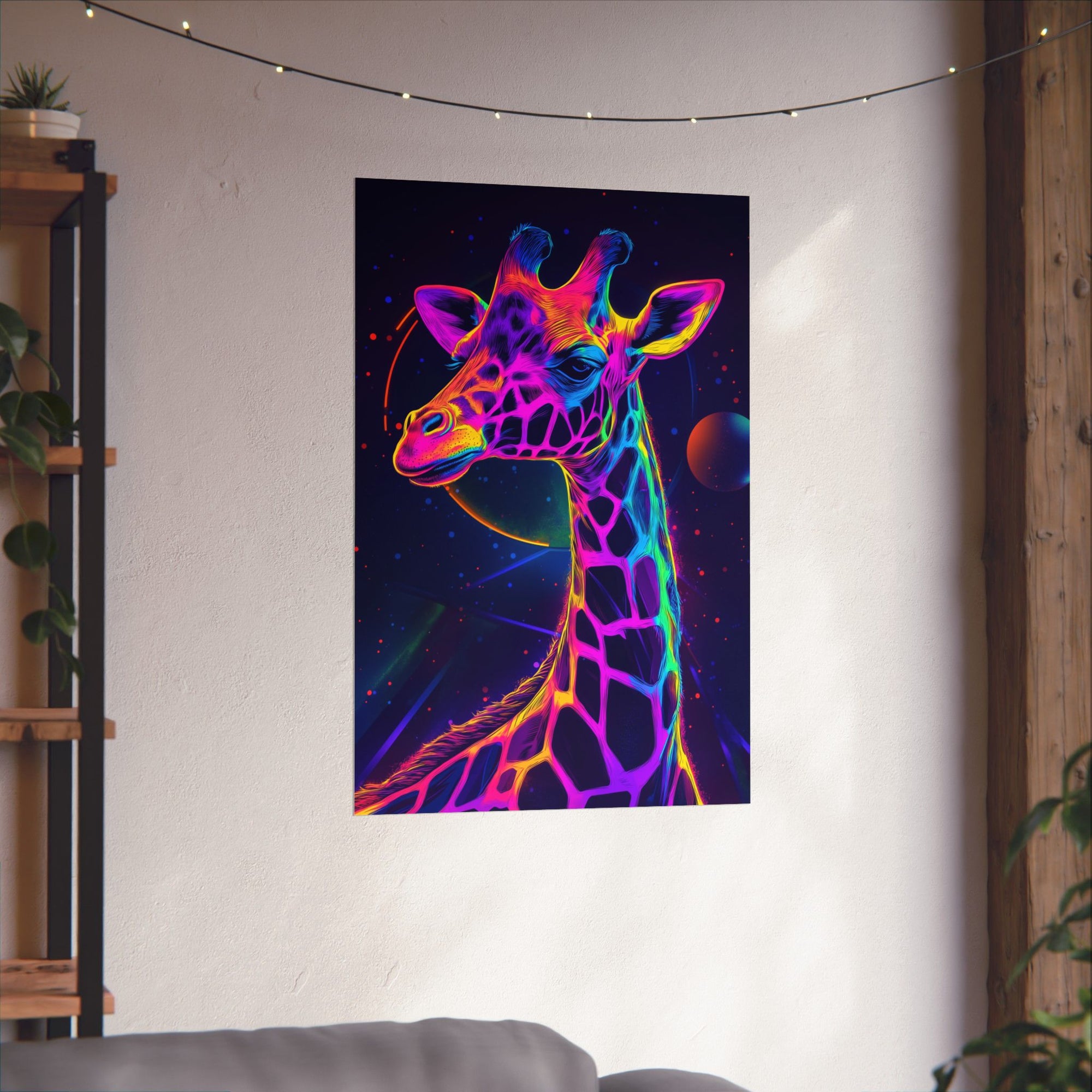 Neon Giraffe Poster