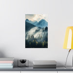 Misty Mountain Dreamscape Poster Wall Art - SynthFrame