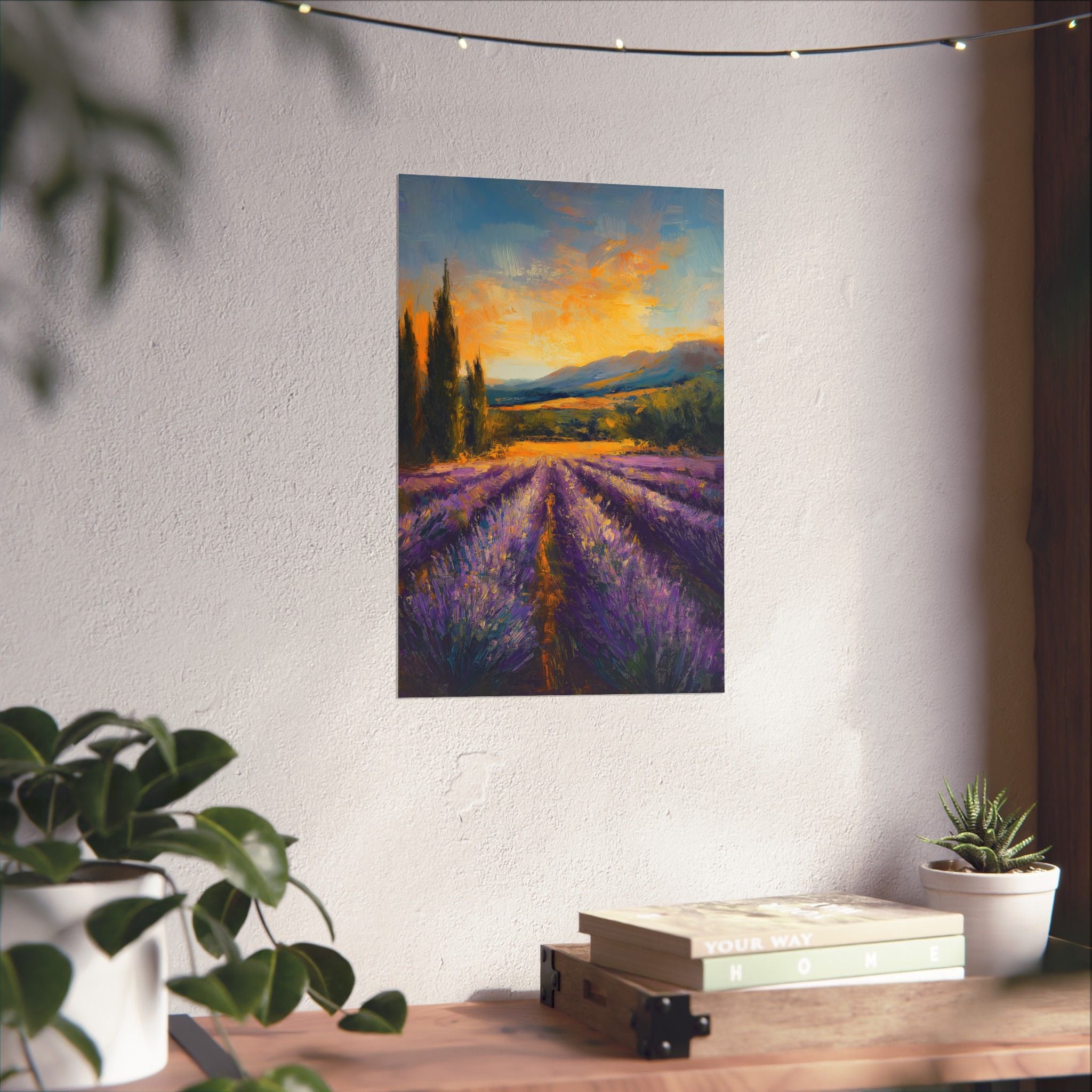 Impressionist Lavender Fields Poster Wall Art - SynthFrame