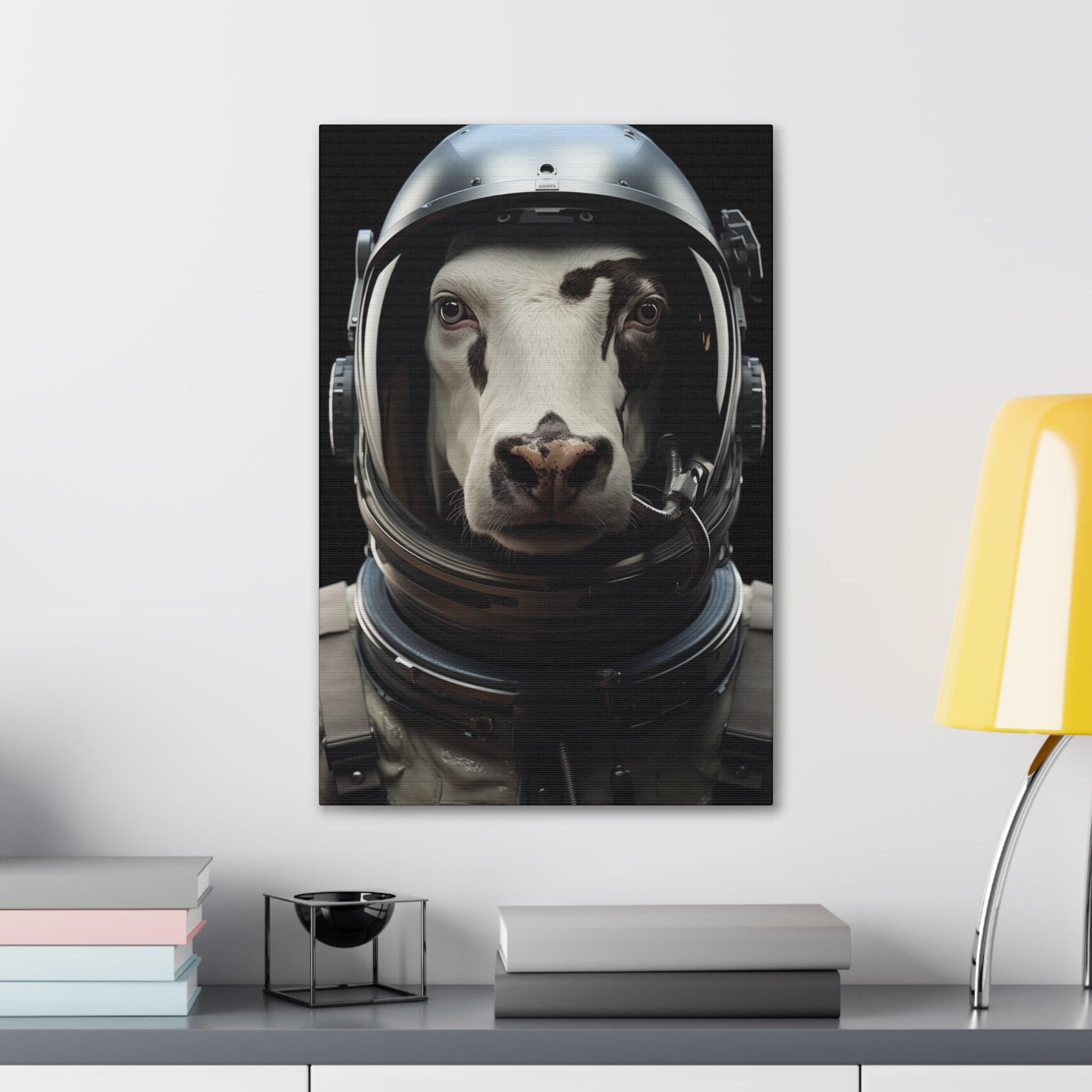 AstroCow 1 Canvas Wall Art - SynthFrame