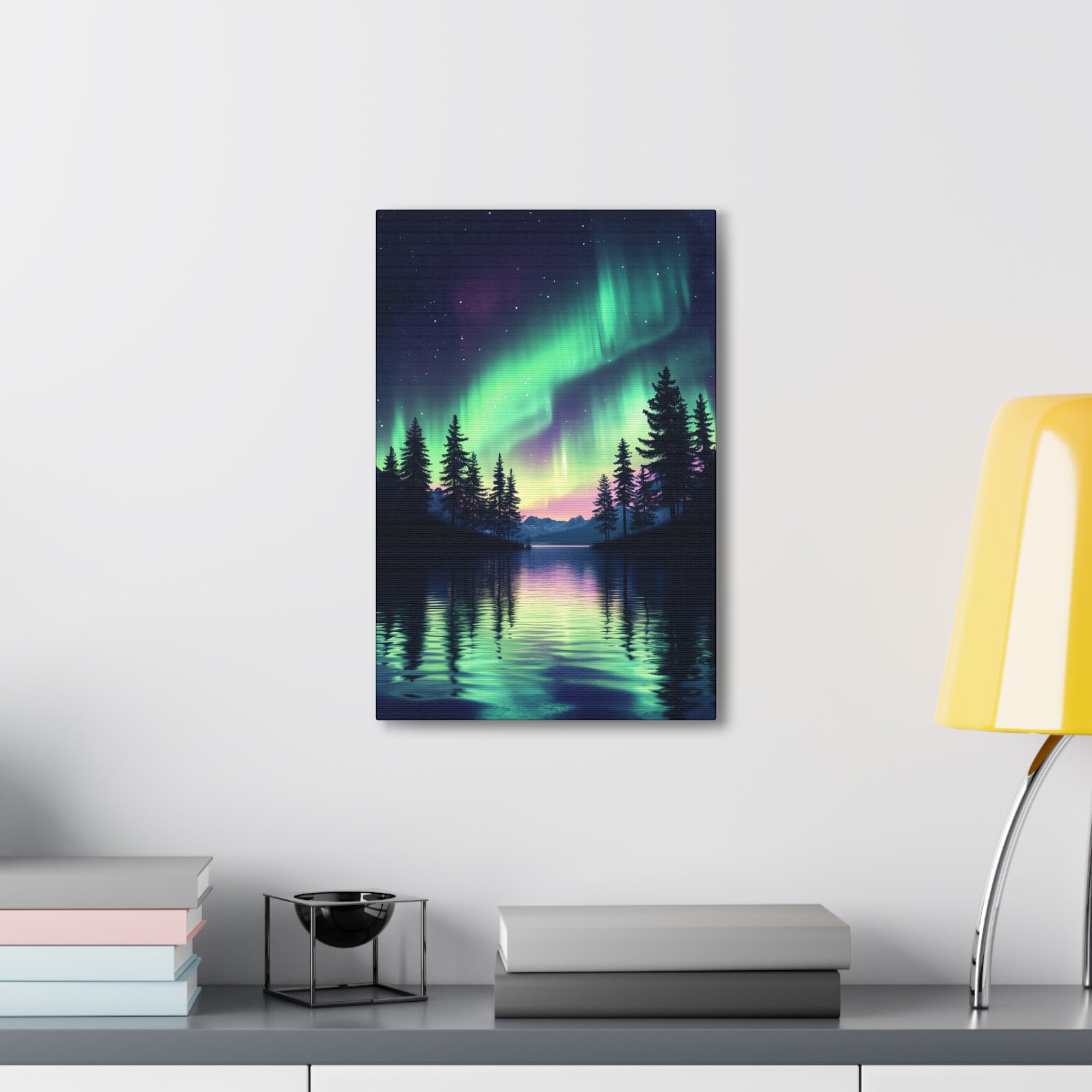 Northern Lights Wonder Canvas Wall Art - SynthFrame