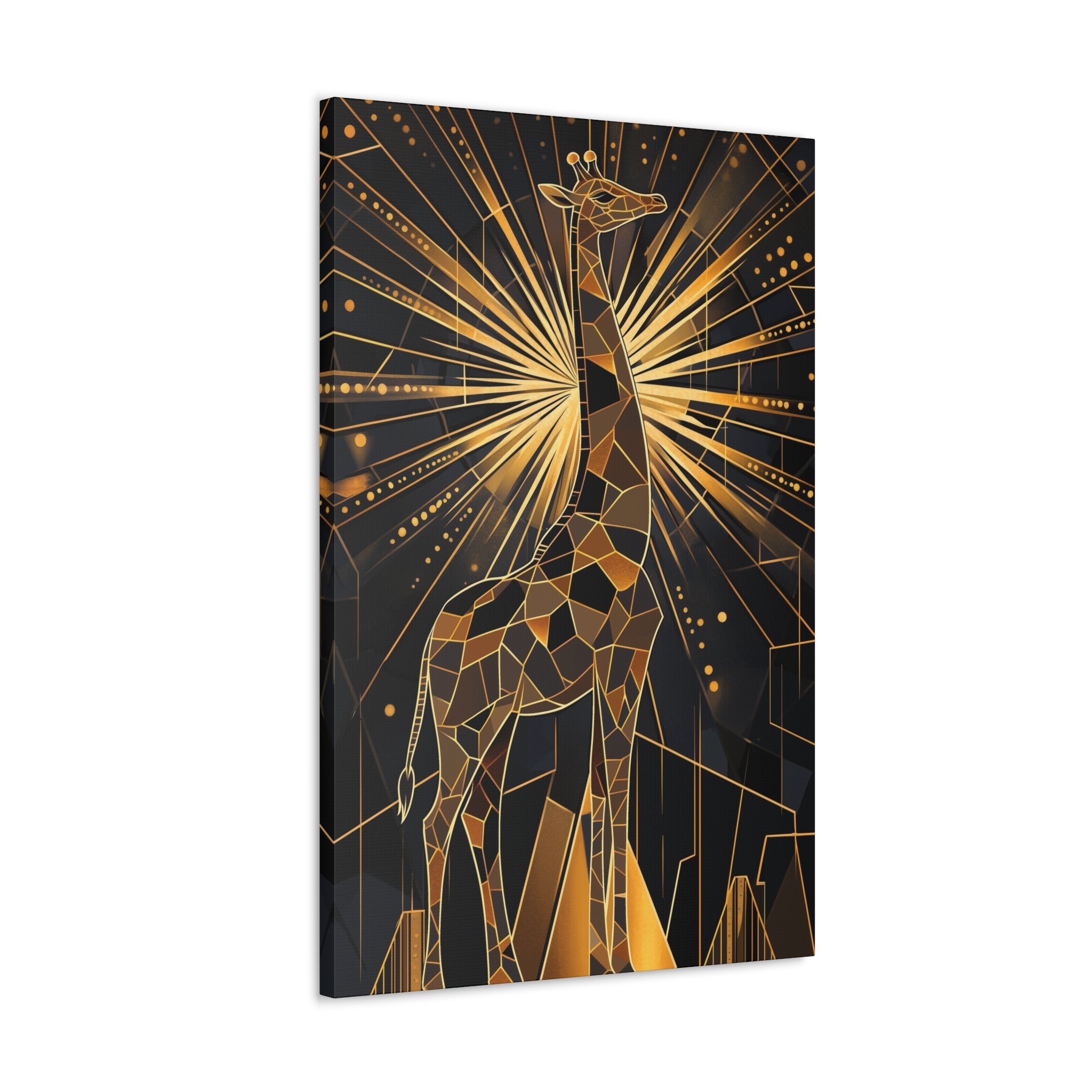 Gilded Giraffe Canvas Wall Art - SynthFrame