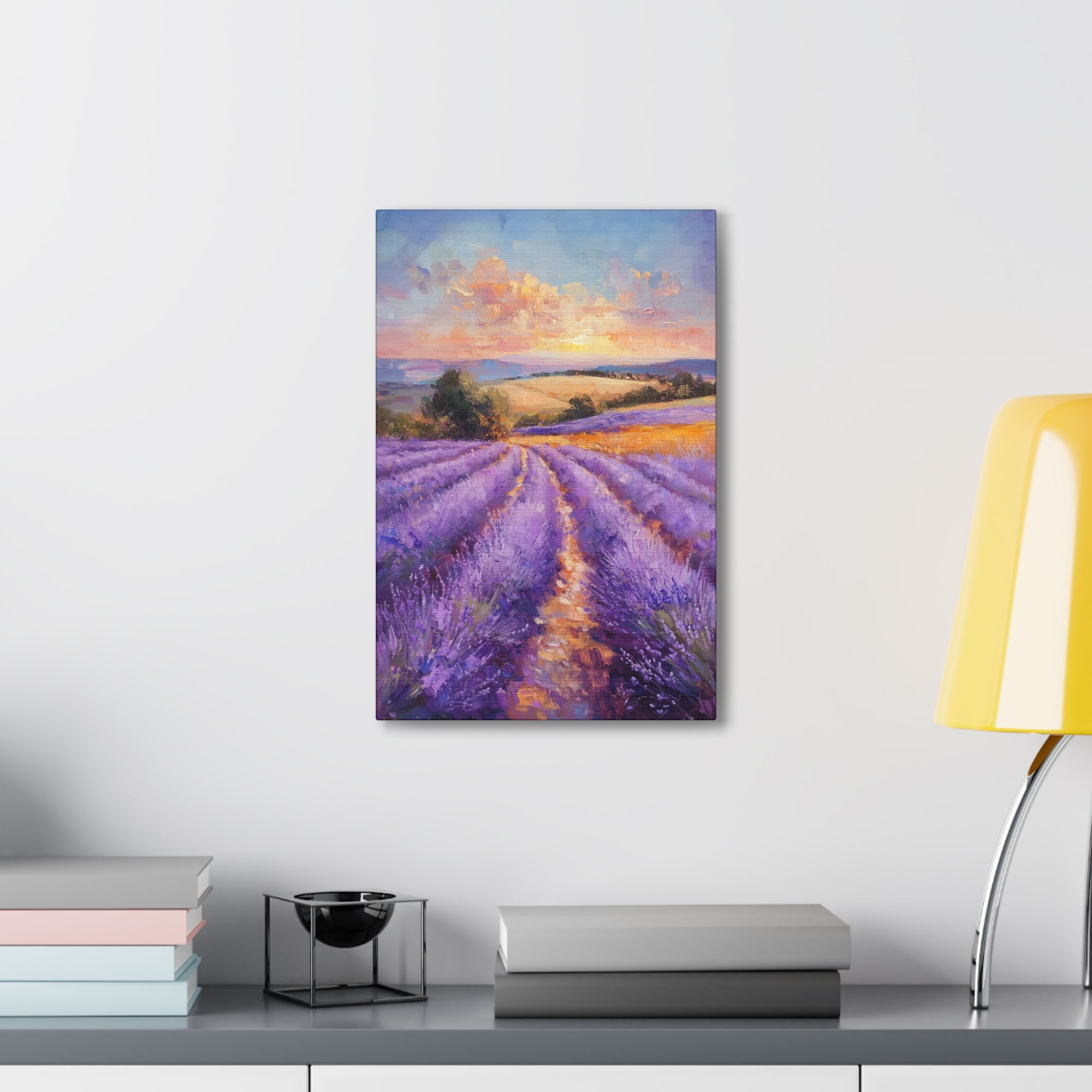 Impressionist Lavender Fields Canvas Wall Art - SynthFrame