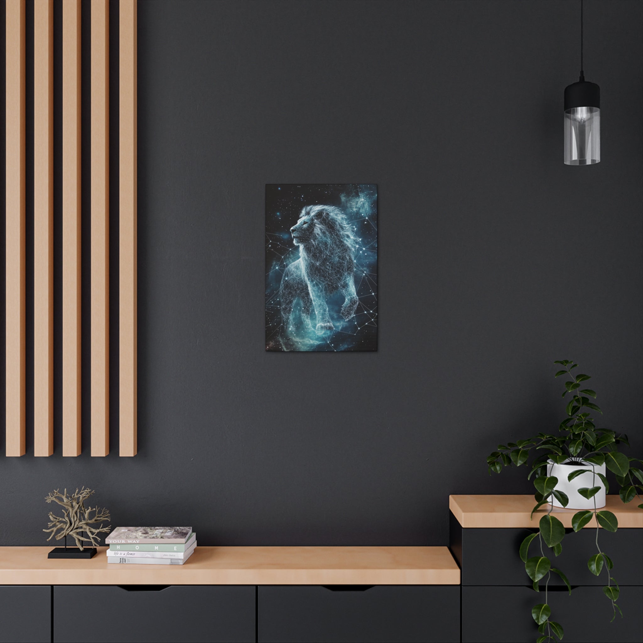 Constellation Lion Canvas Wall Art - SynthFrame