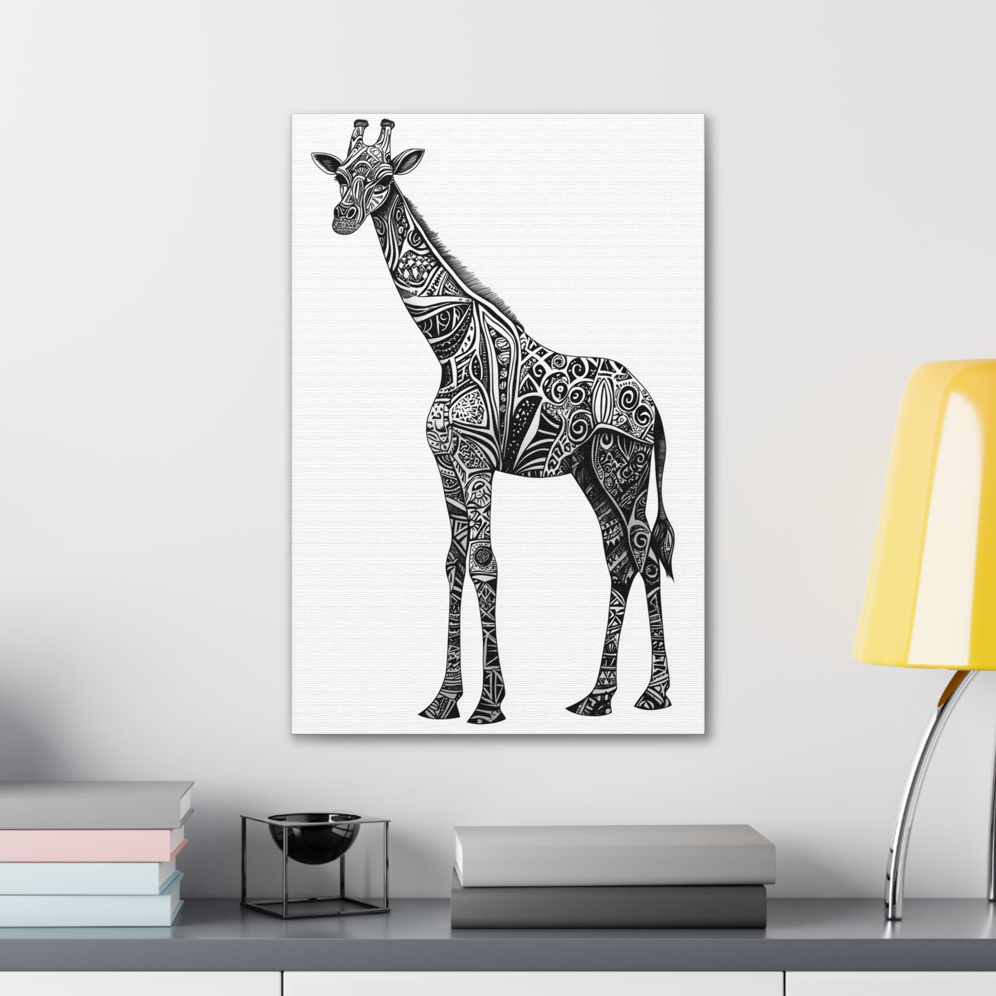 Zentangle Giraffe Canvas Wall Art - SynthFrame