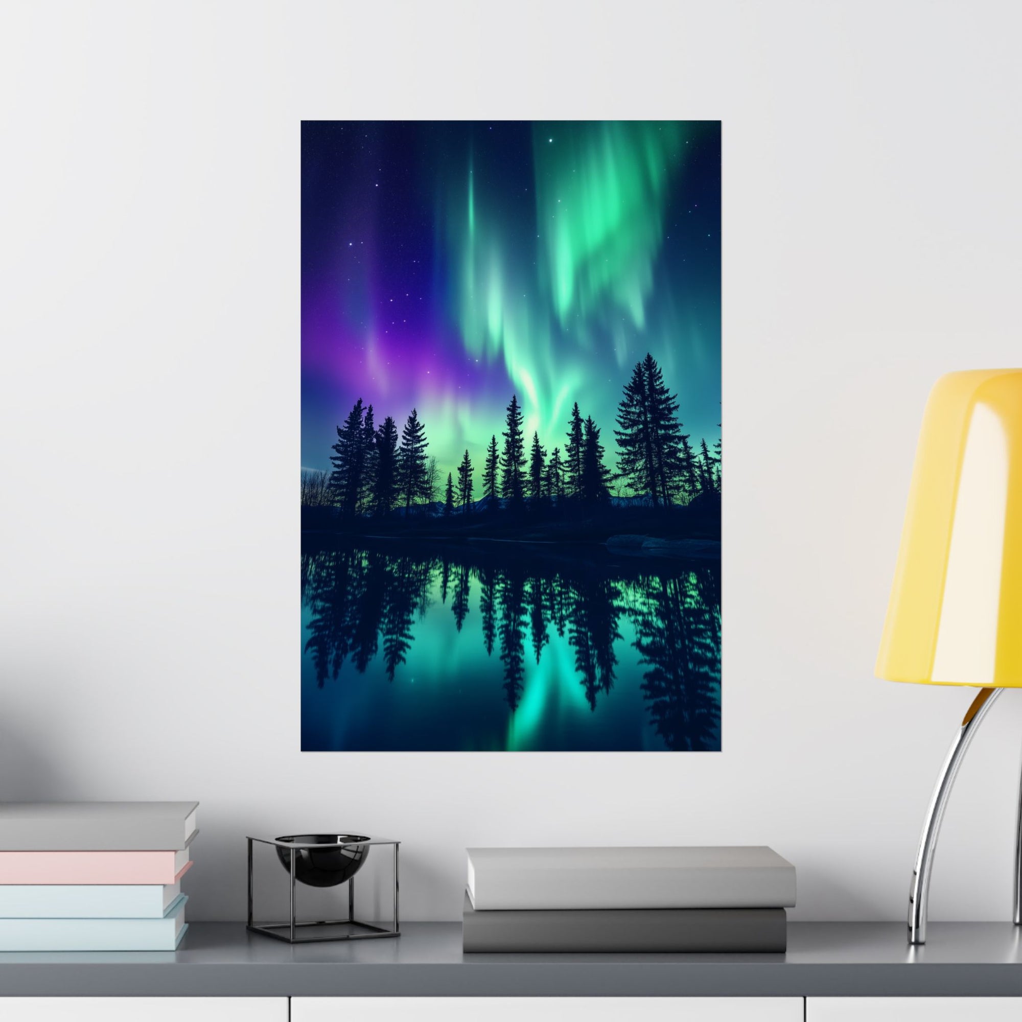 Northern Lights Wonder Poster Wall Art - SynthFrame