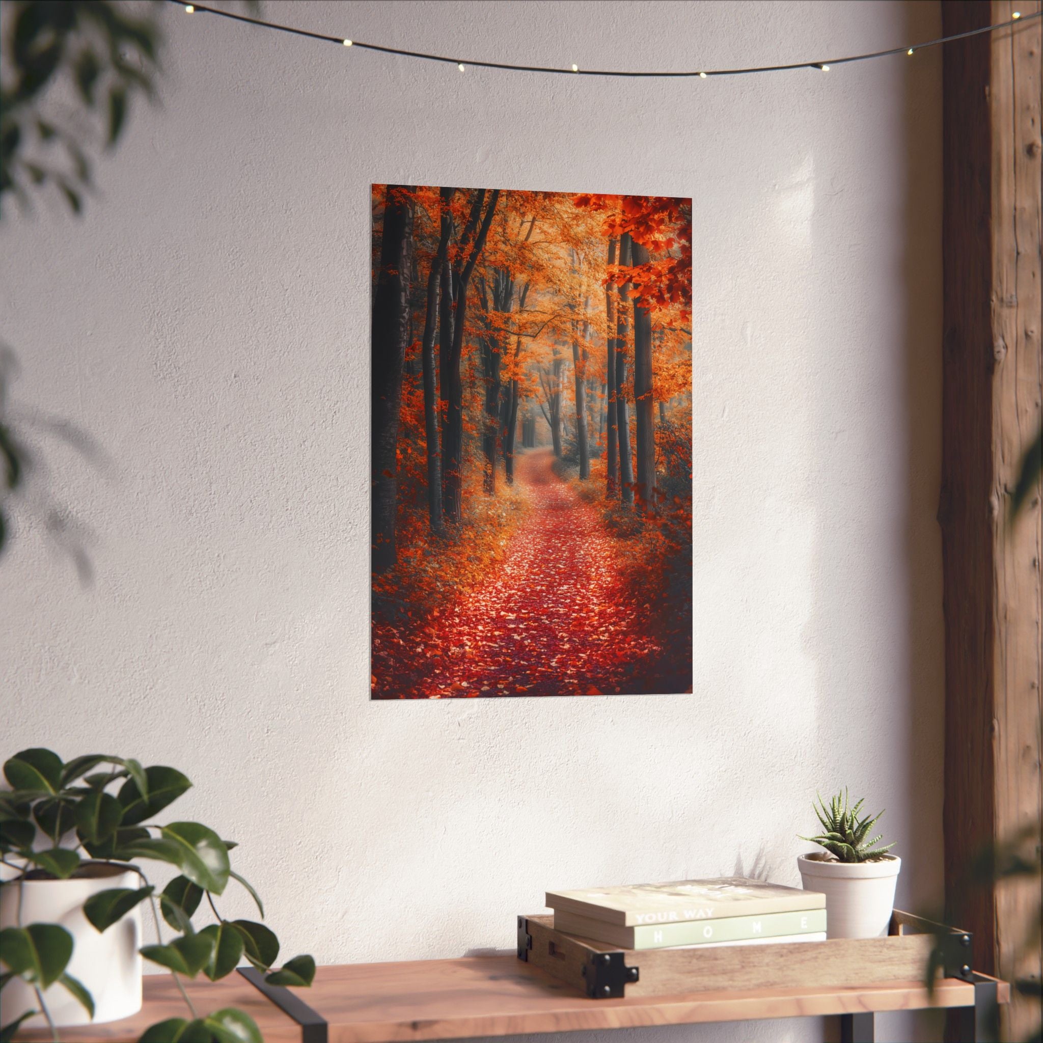 Autumn Forest Path Poster Wall Art - SynthFrame