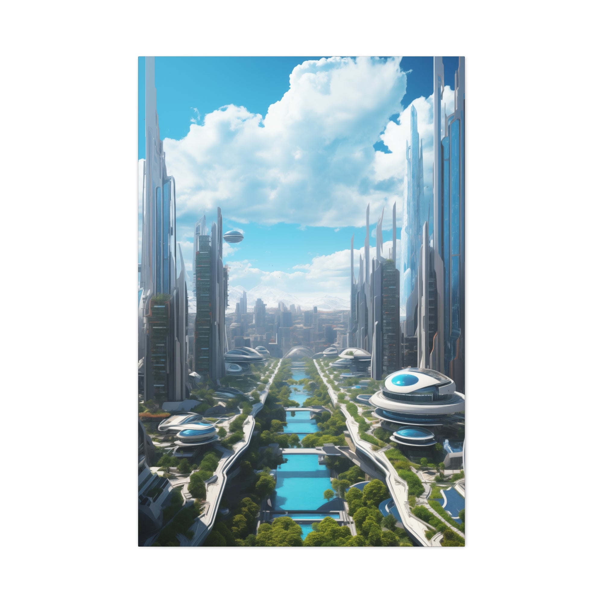 Futuristic Eco City 3 Canvas Wall Art - SynthFrame