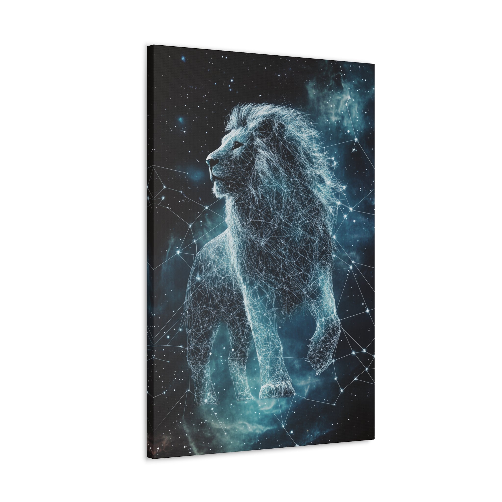 Constellation Lion Canvas Wall Art - SynthFrame