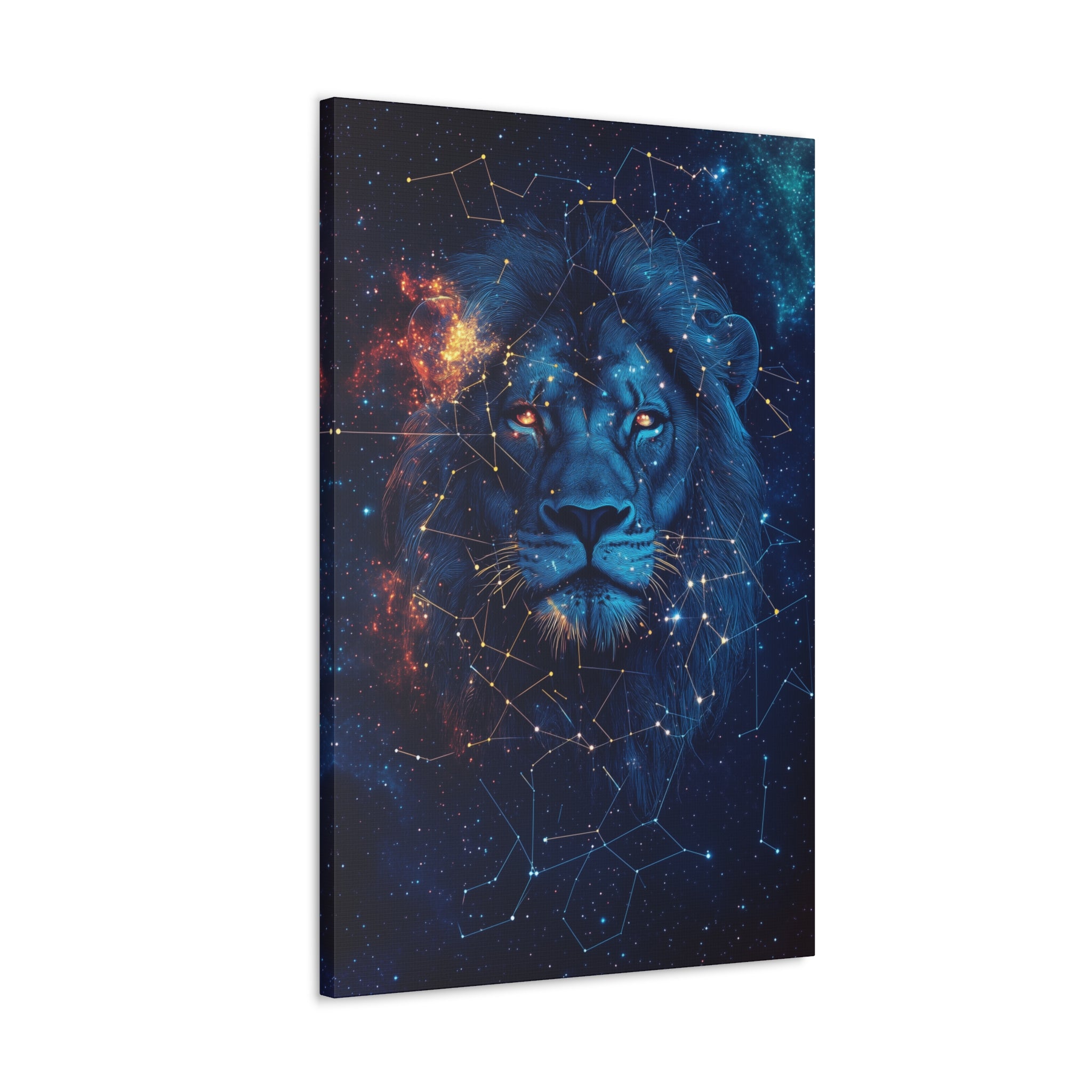 Constellation Lion Canvas Wall Art - SynthFrame