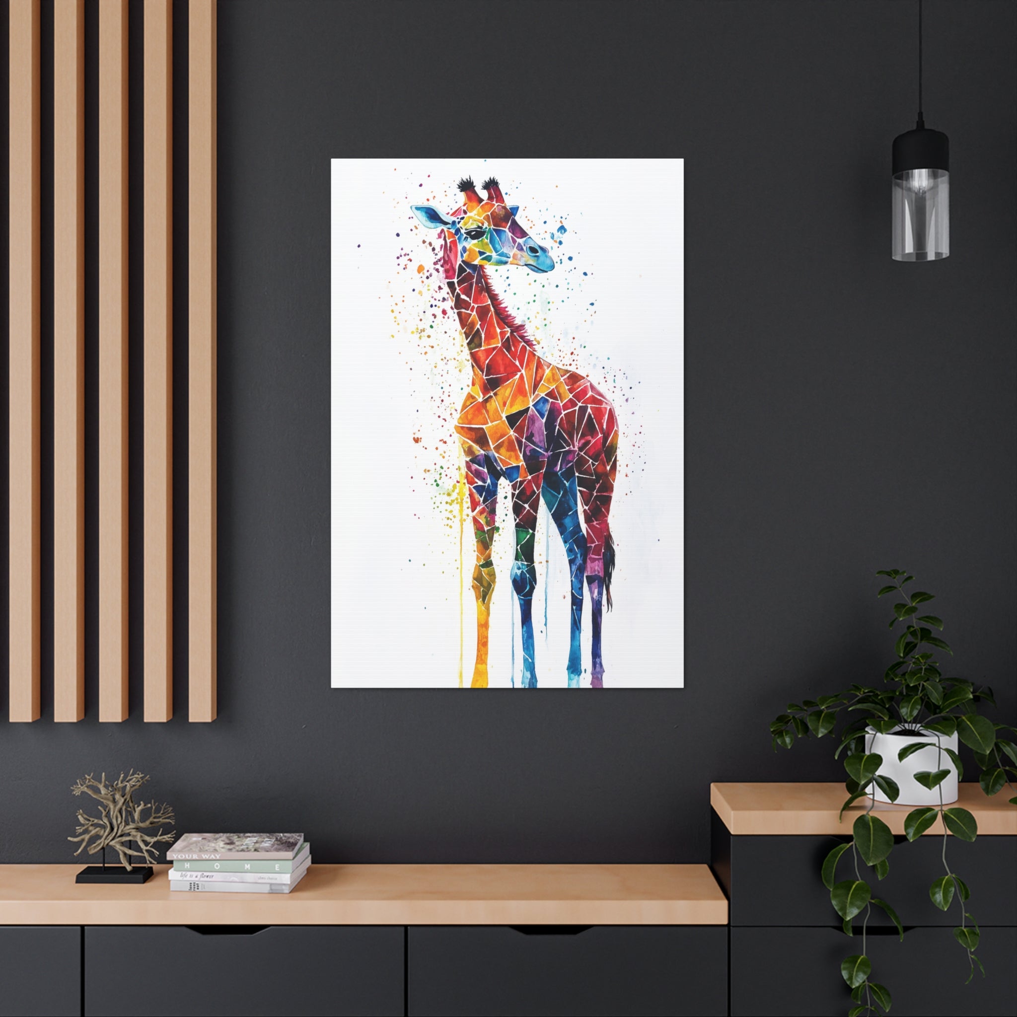 Watercolor Giraffe Canvas Wall Art - SynthFrame