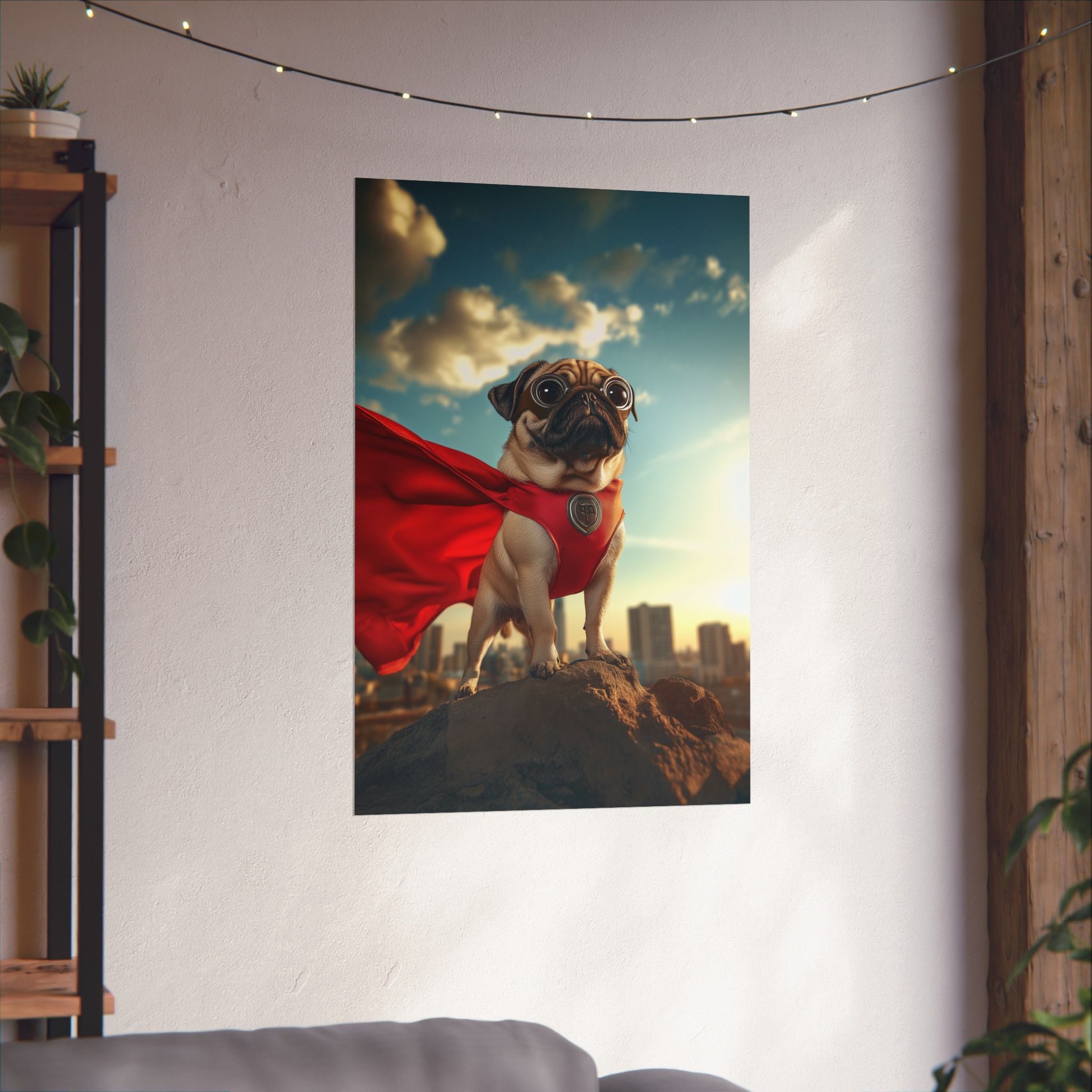 Superhero Pug Poster