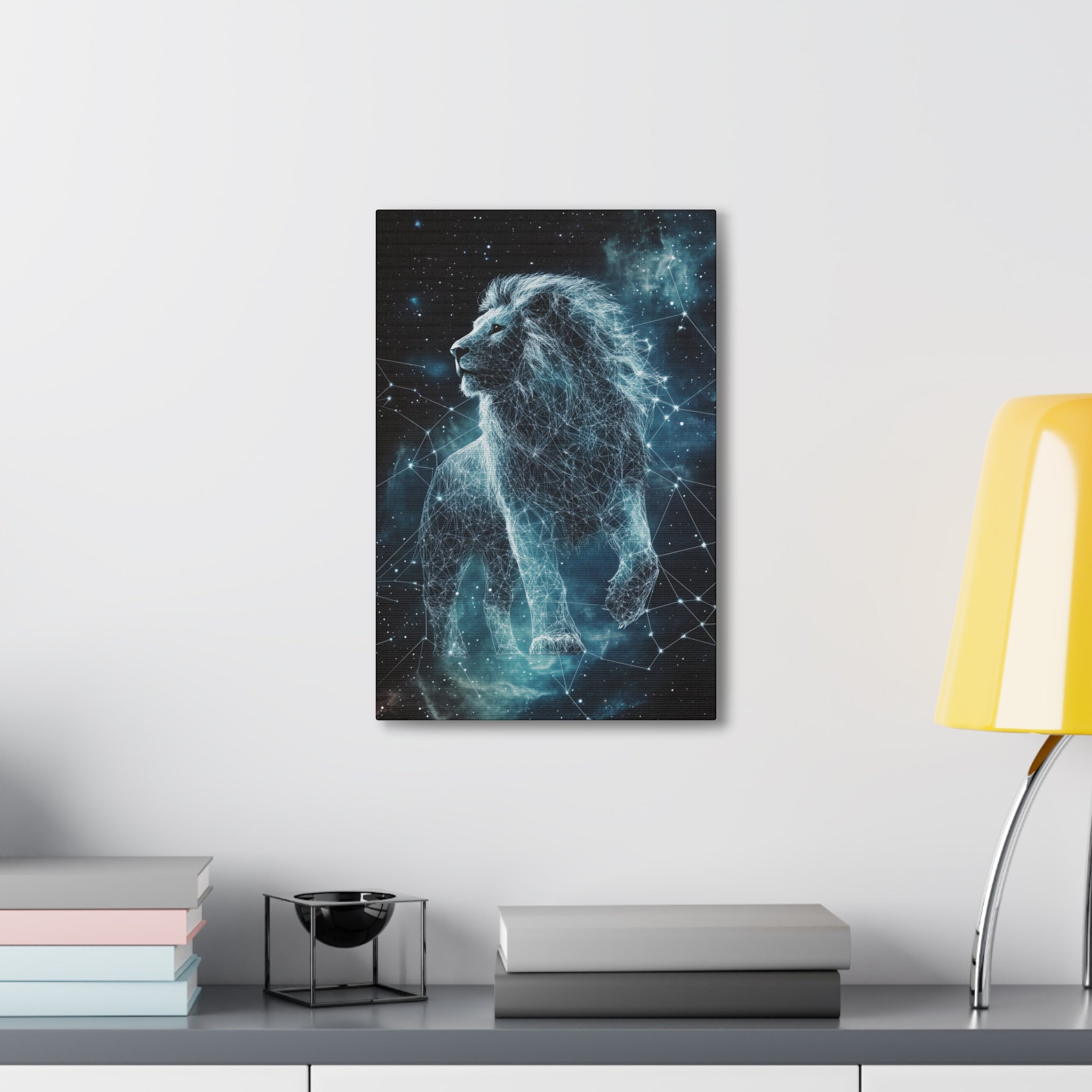 Constellation Lion Canvas Wall Art - SynthFrame