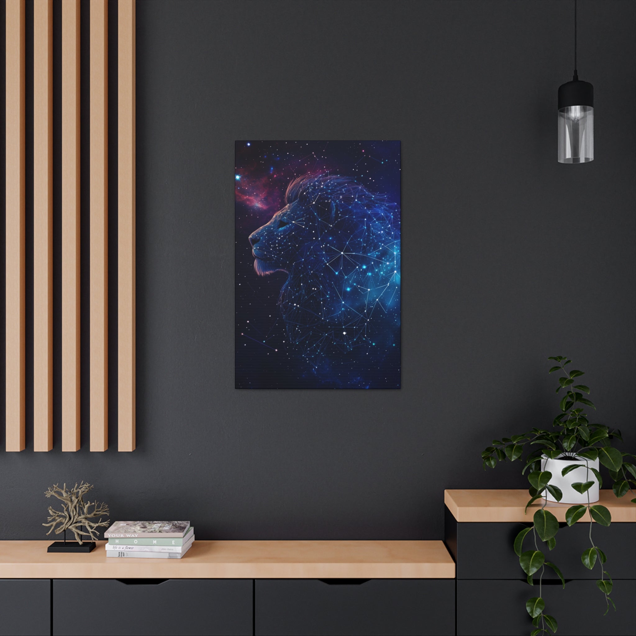 Constellation Lion Canvas Wall Art - SynthFrame