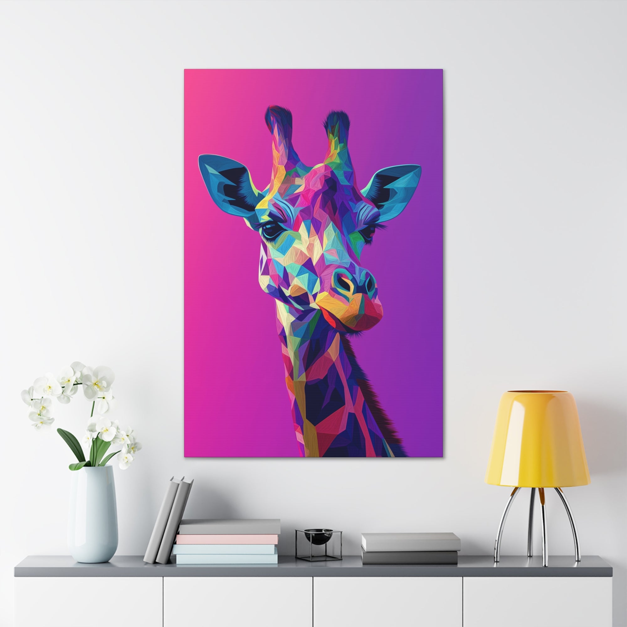 Crystalline Giraffe Canvas Wall Art - SynthFrame