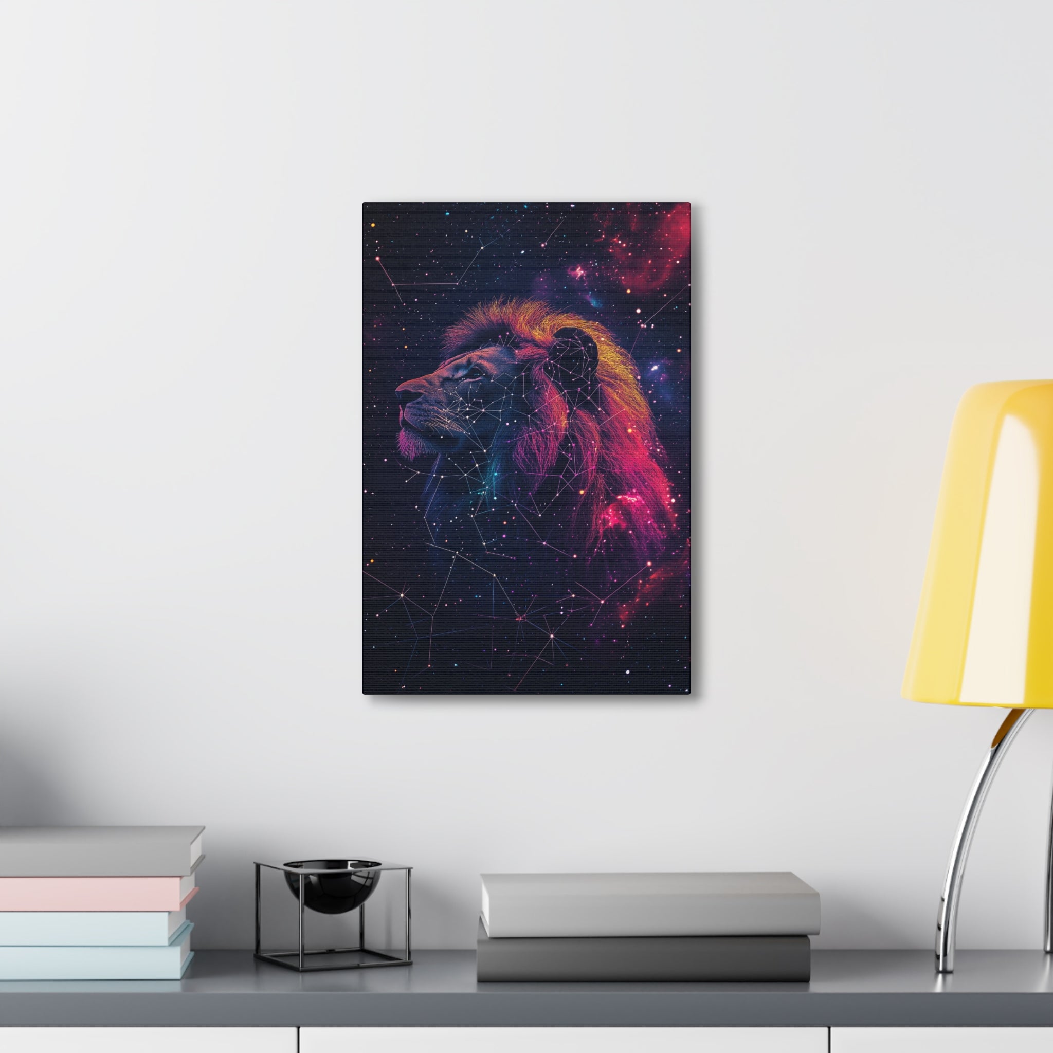 Constellation Lion Canvas Wall Art - SynthFrame