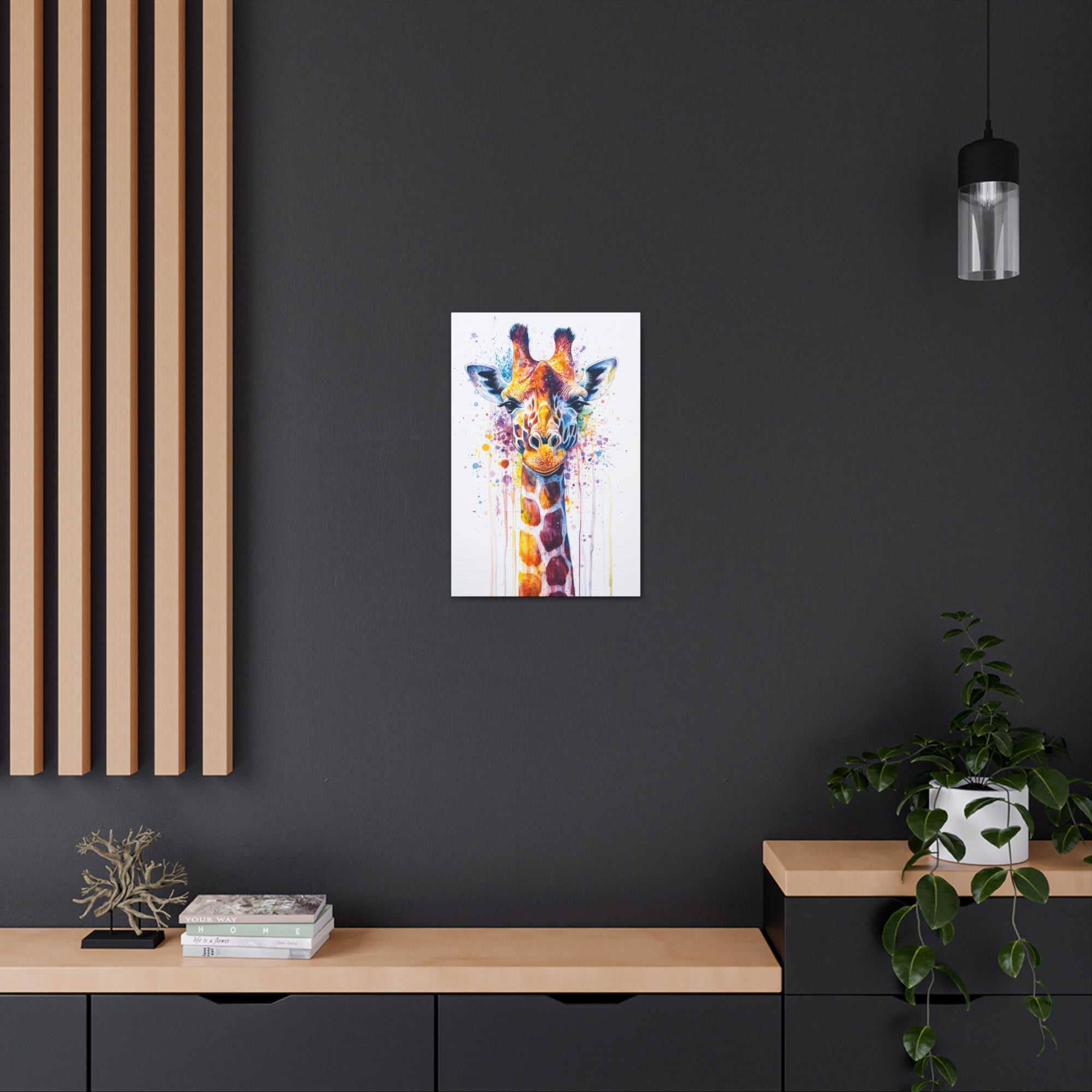 Watercolor Giraffe Canvas Wall Art - SynthFrame