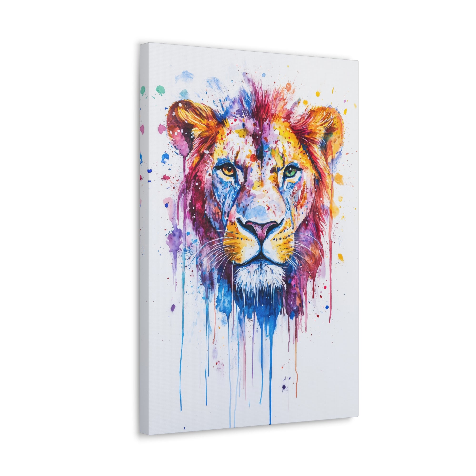 Watercolor Lion Canvas Wall Art - SynthFrame