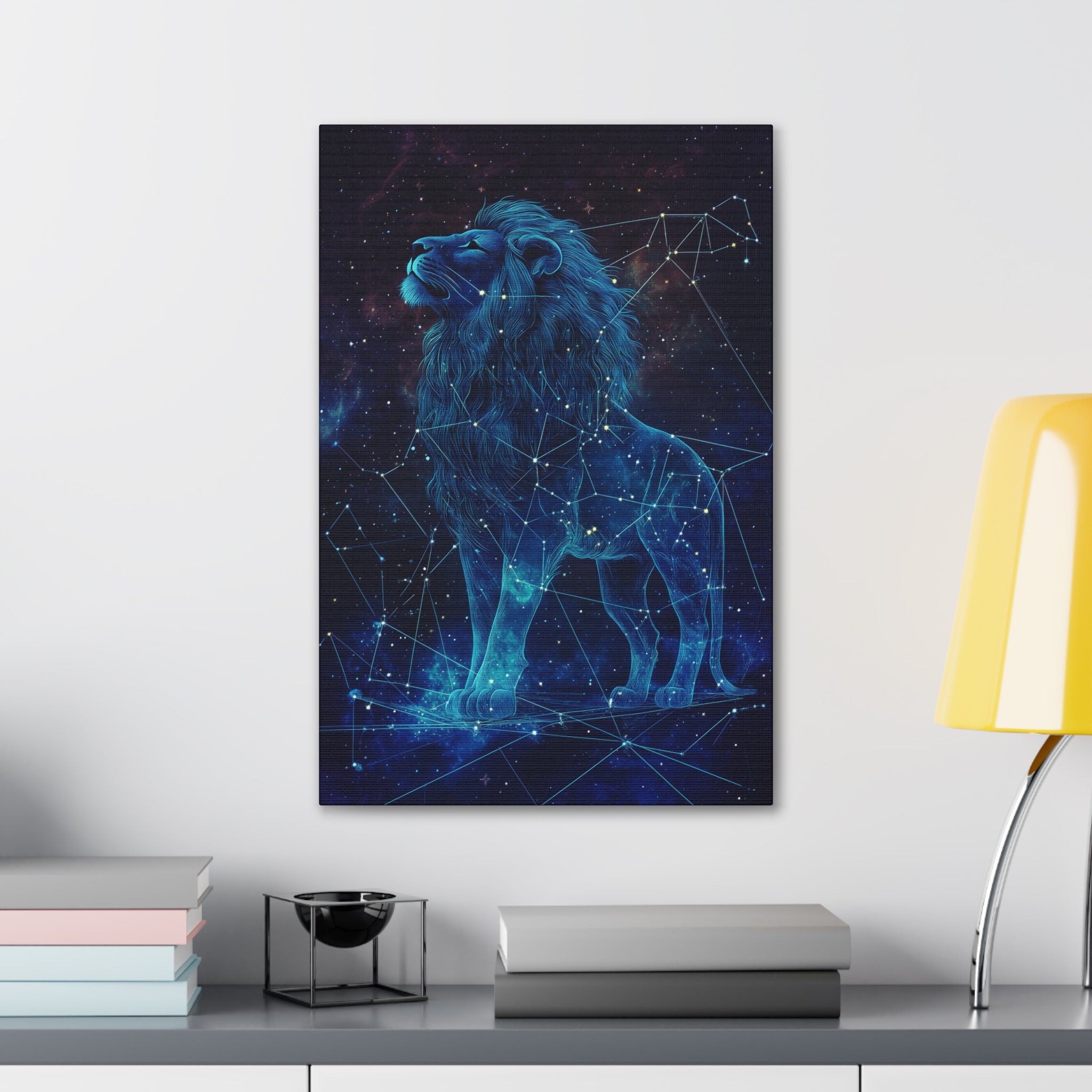 Constellation Lion Canvas Wall Art - SynthFrame