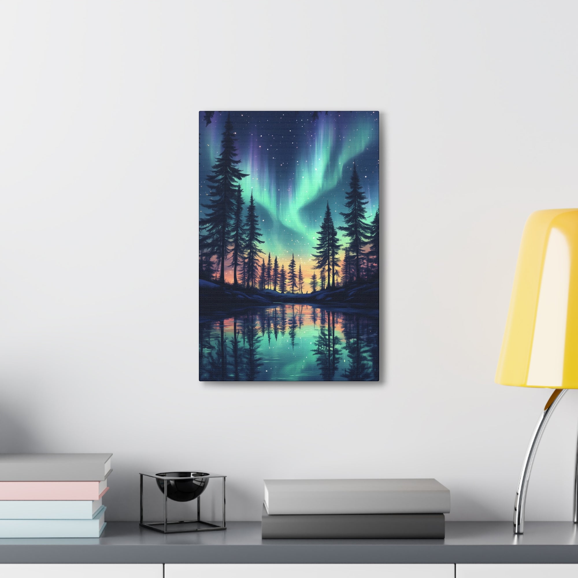 Northern Lights Wonder Canvas Wall Art - SynthFrame